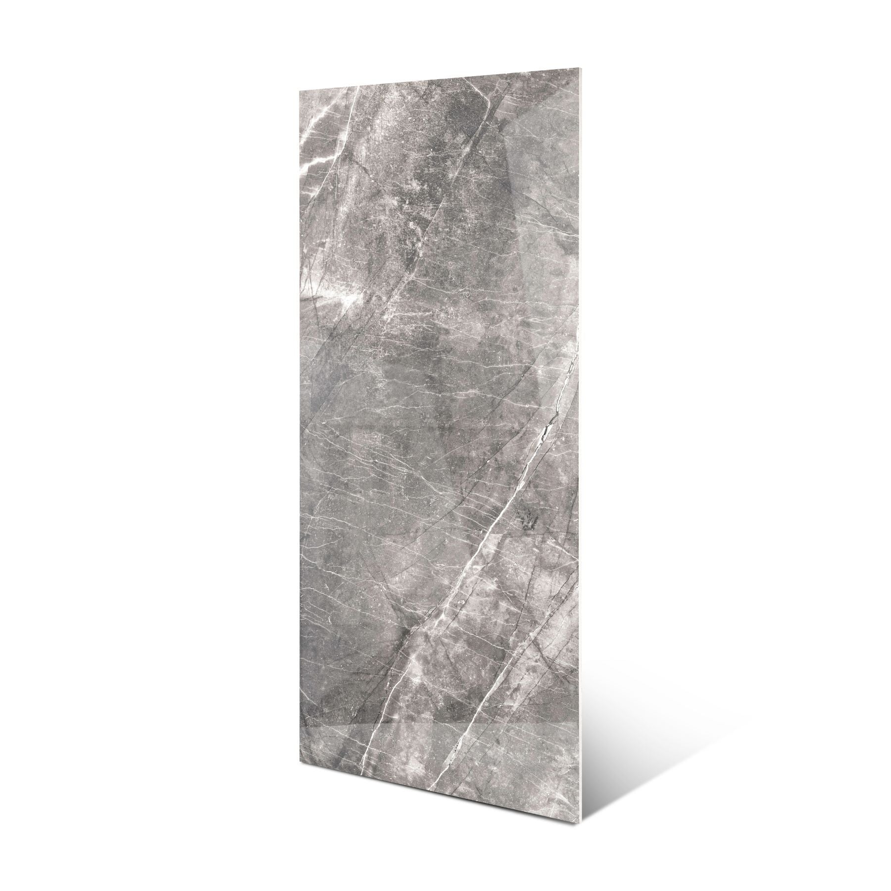 Armani Grey glossy marble effect porcelain tile 60x120cm with 9mm thickness features elegant grey tones and polished luxury finish.