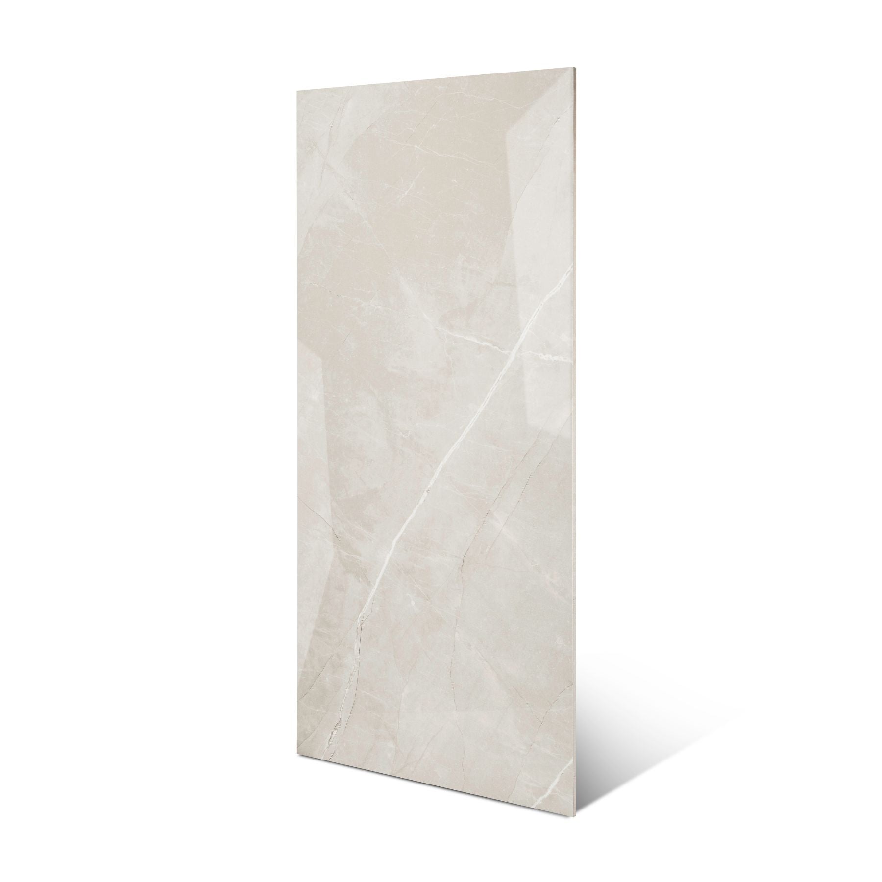 Armani Grey glossy marble effect porcelain tile 60x120cm with 9mm thickness features soft grey tones, elegant veining and polished finish for luxury interiors.