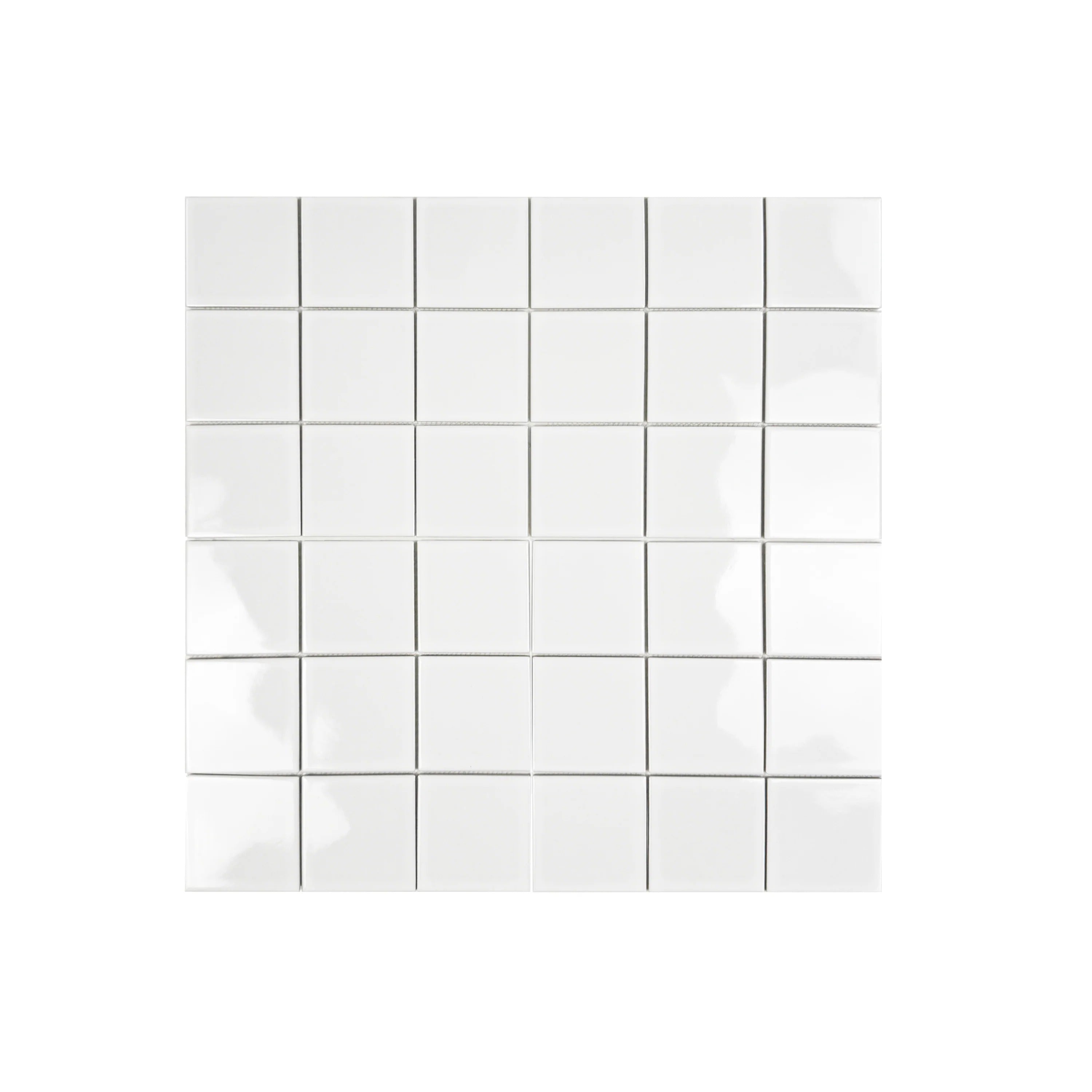 Azure Harmony White porcelain mosaic – 97x97mm tiles, 1.98 sqm/box, durable & water-resistant. Ideal for kitchens, bathrooms, and feature walls.