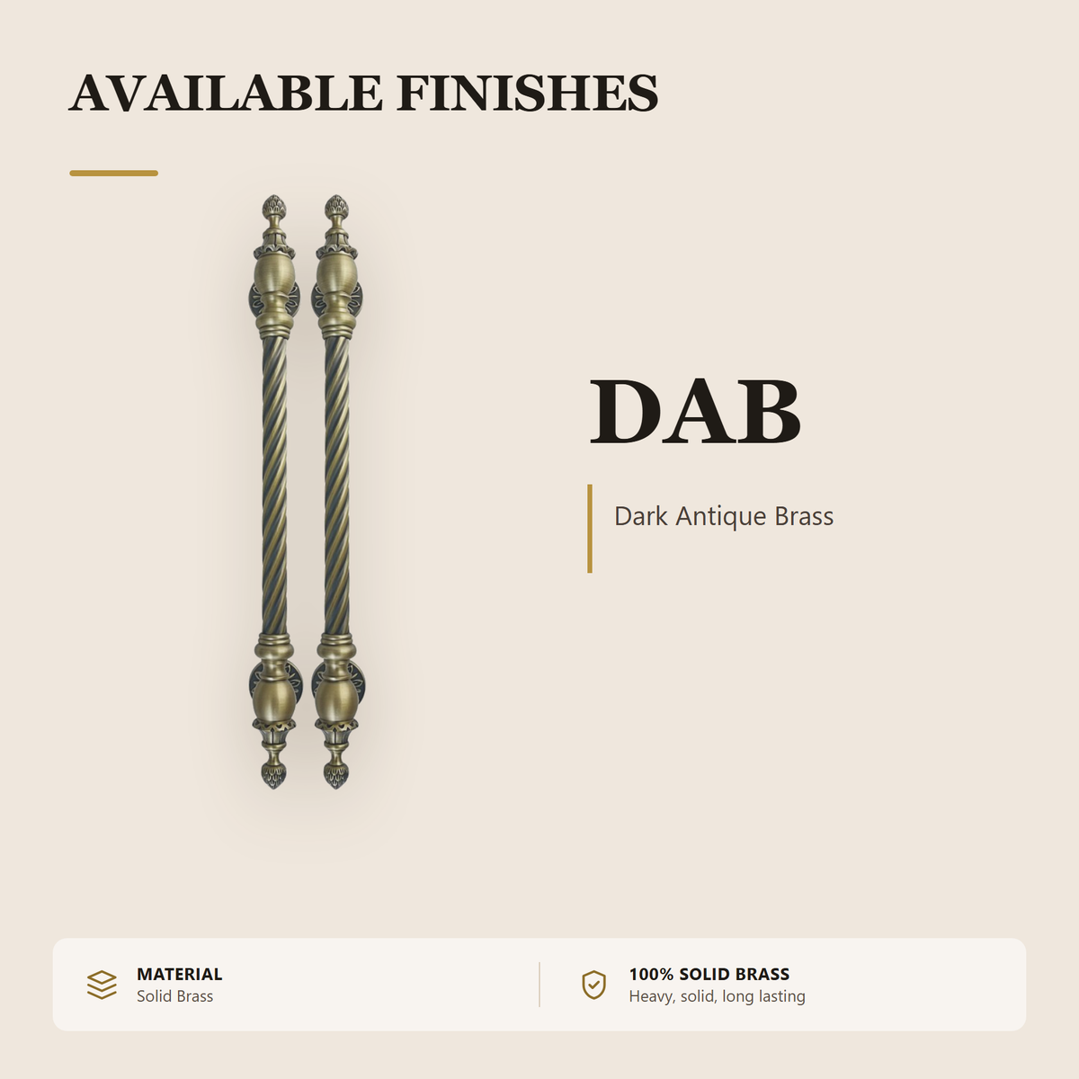 BP18091 premium brass door pull handle from the Brass Door Handle Series. solid brass pull in lengths from 600 to 1800 mm. Built for smooth, reliable everyday use.