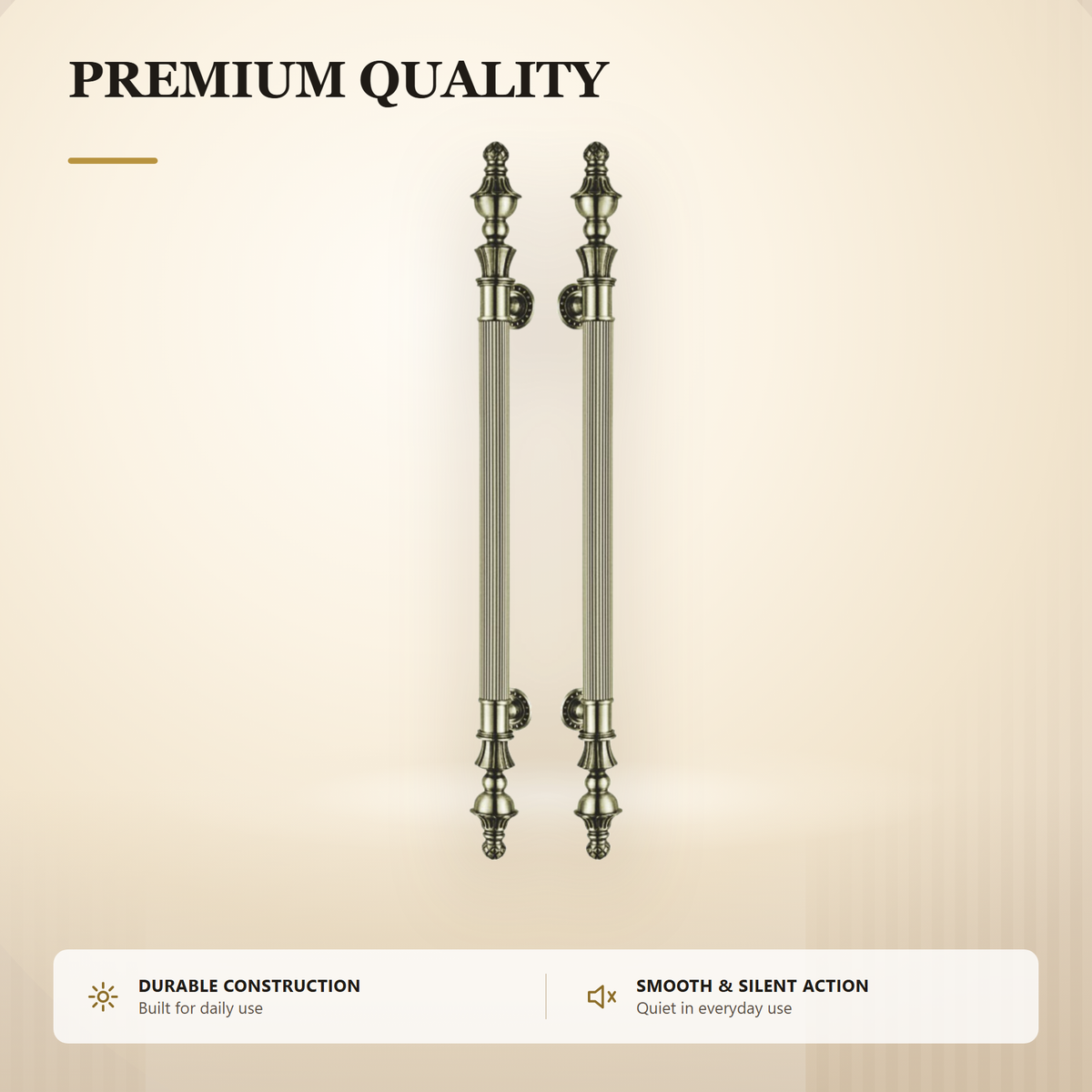 BP18093 premium brass door pull handle from the Brass Door Handle Series. solid brass pull in lengths from 600 to 1800 mm. Built for smooth, reliable everyday use.