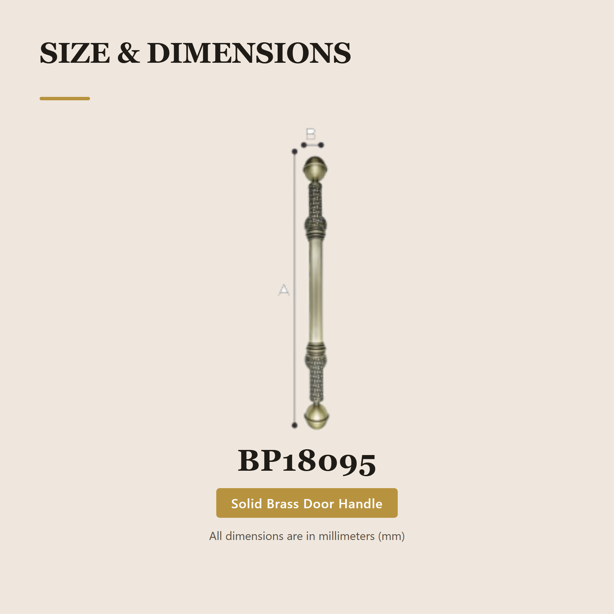 BP18095 – Premium Brass Door Pull Handle