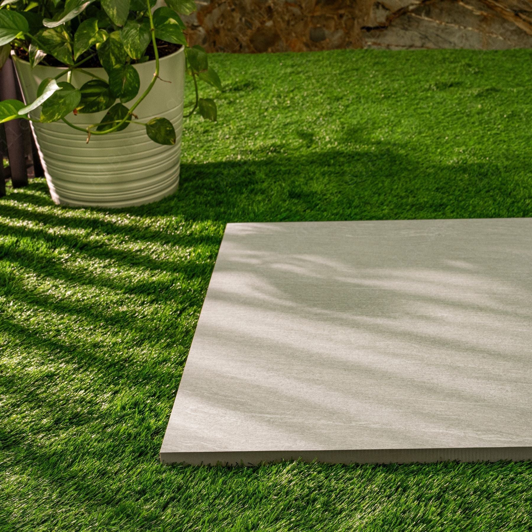 Berg Stone Grey matt porcelain tile 60x120cm x 2mm with natural stone texture. Durable large format tile perfect for modern floors and stylish interior walls.