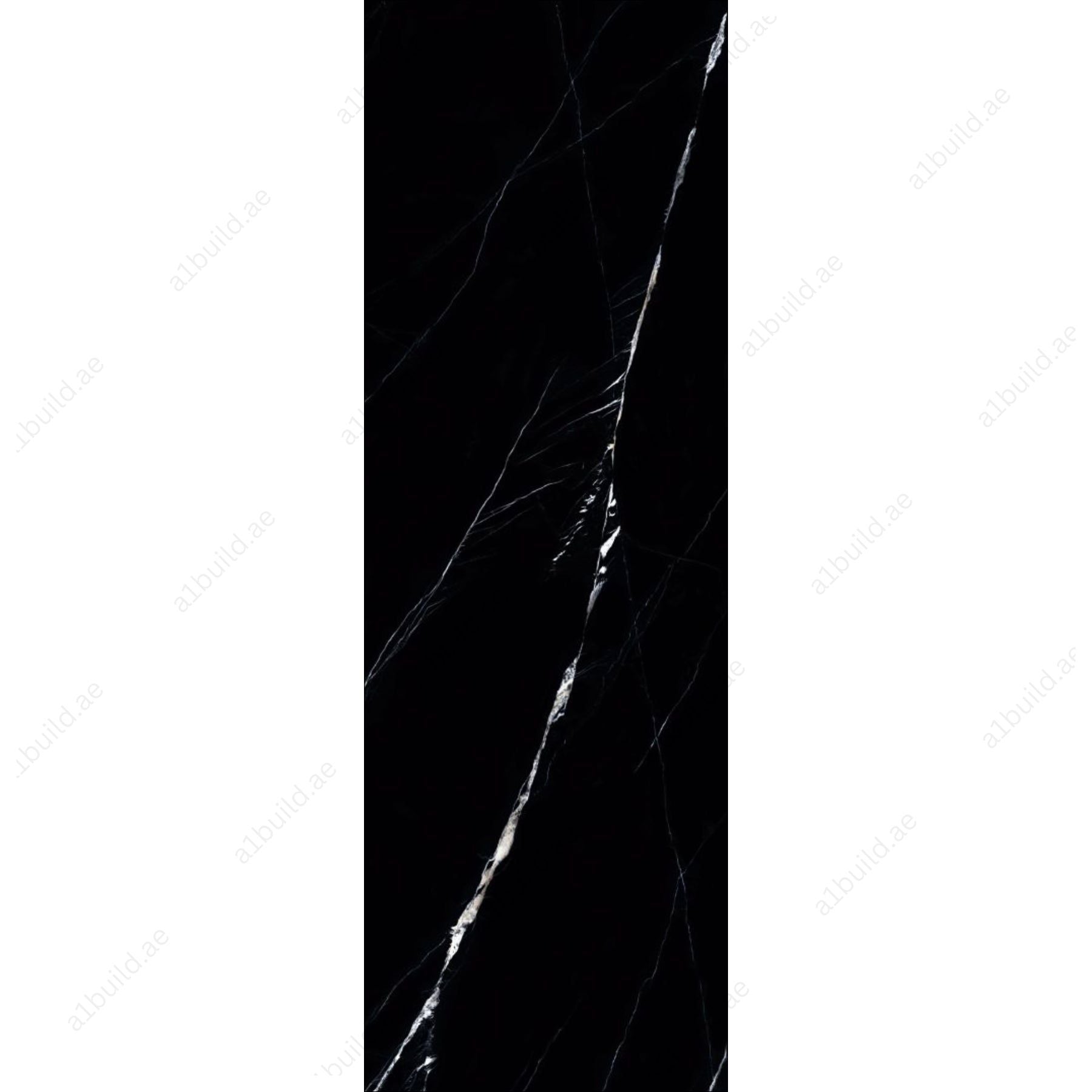 Black Marquina (80x240cm 15mm Random Polished Finished Indoor Floor, Wall & Counter Slabs)