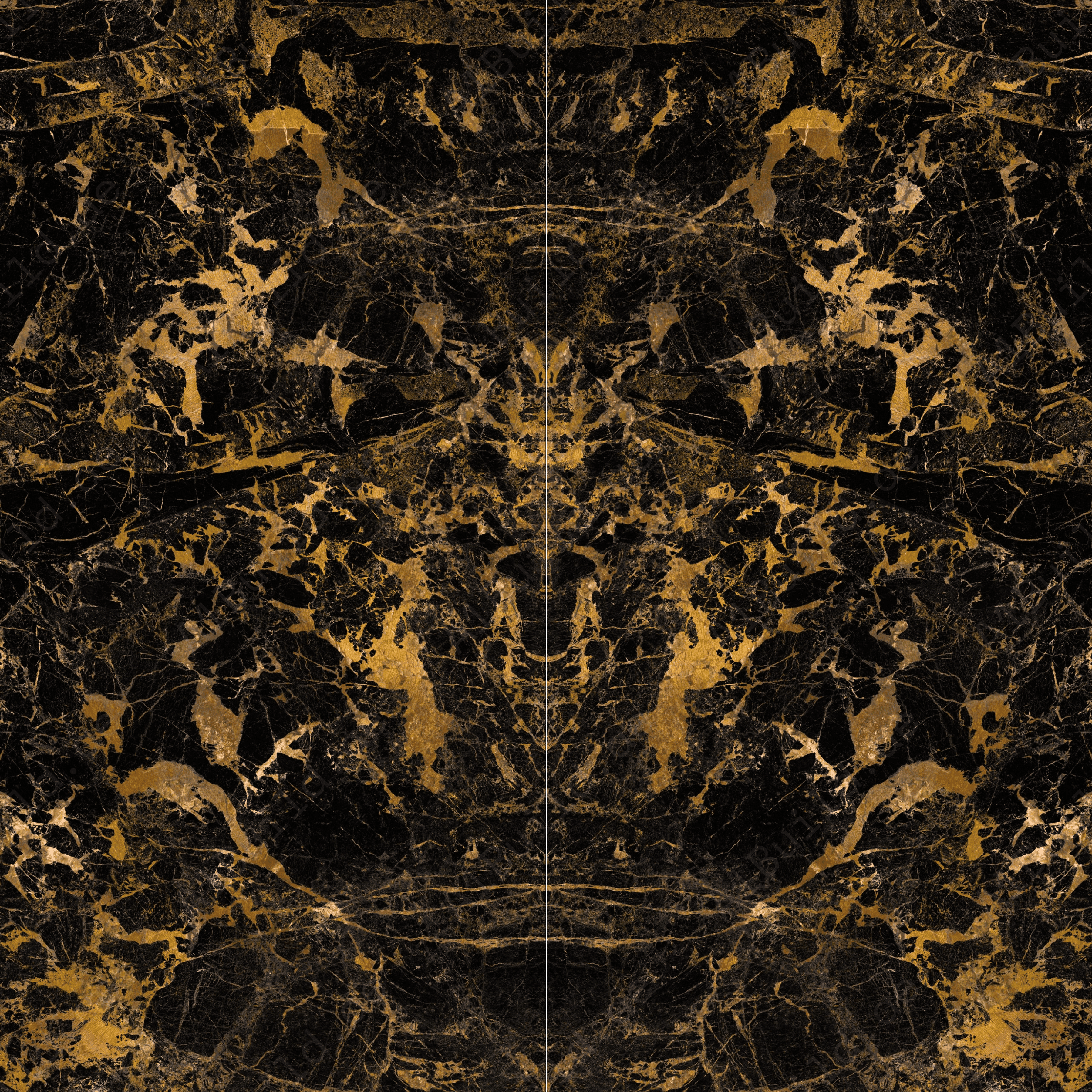 Black Gold 160x320cm 06mm – Book-Match Glossy Porcelain Tile