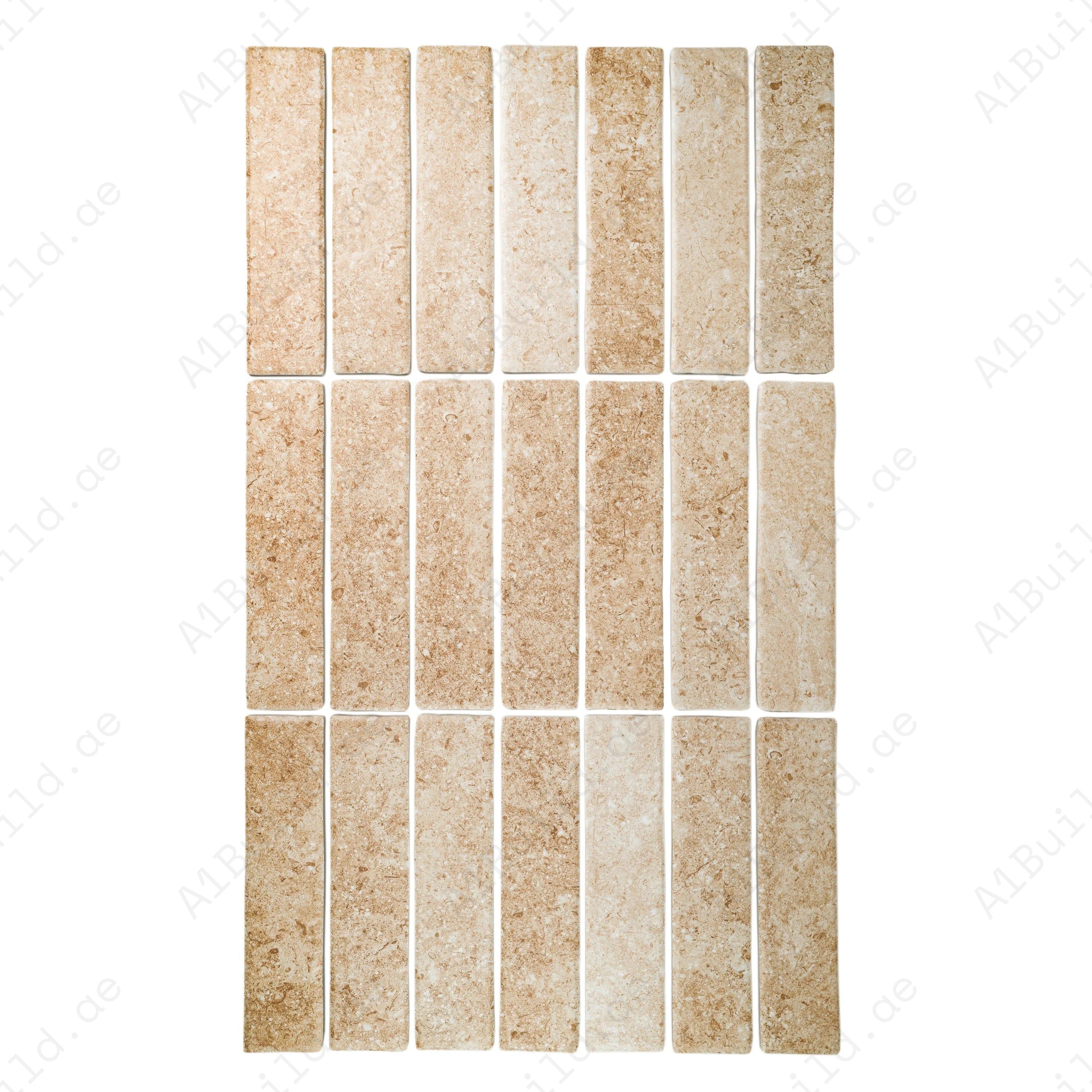 Boutique beige matte porcelain tiles with natural tones. Durable, waterproof & scratch-resistant, perfect for walls, floors, and modern kitchen backsplashes.