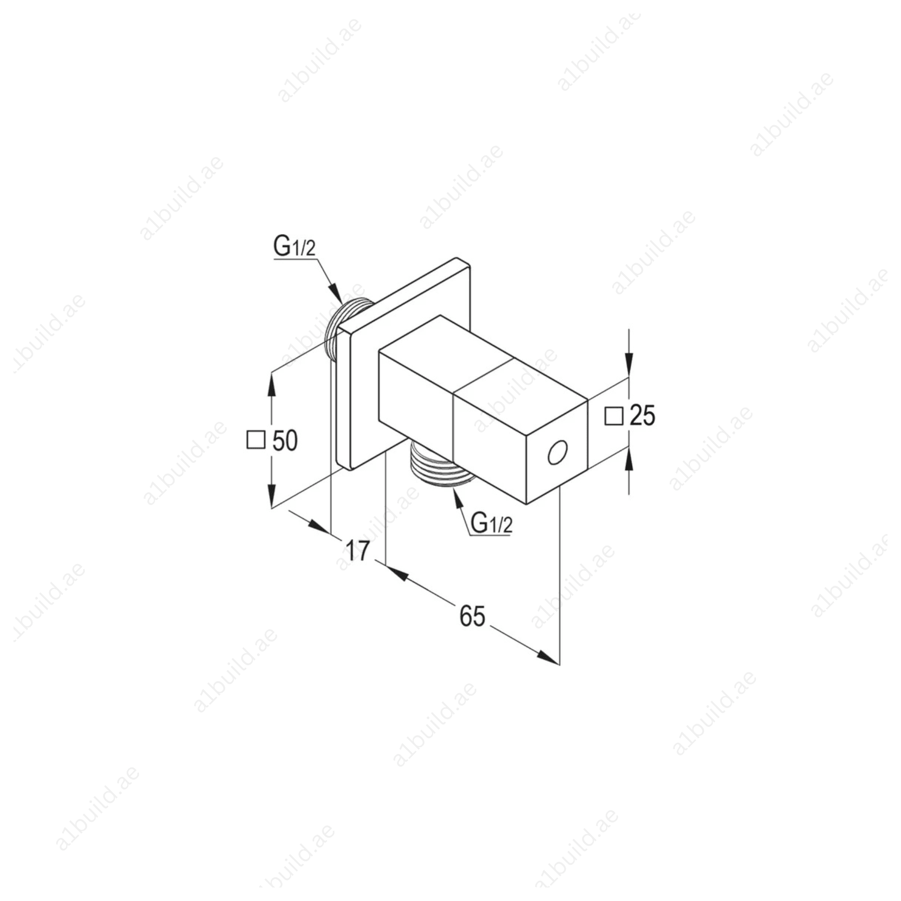 Brass Angle Valve DN15 Chrome – Ceramic Disc Fitting with ABS Handle and 1/2" Outlets