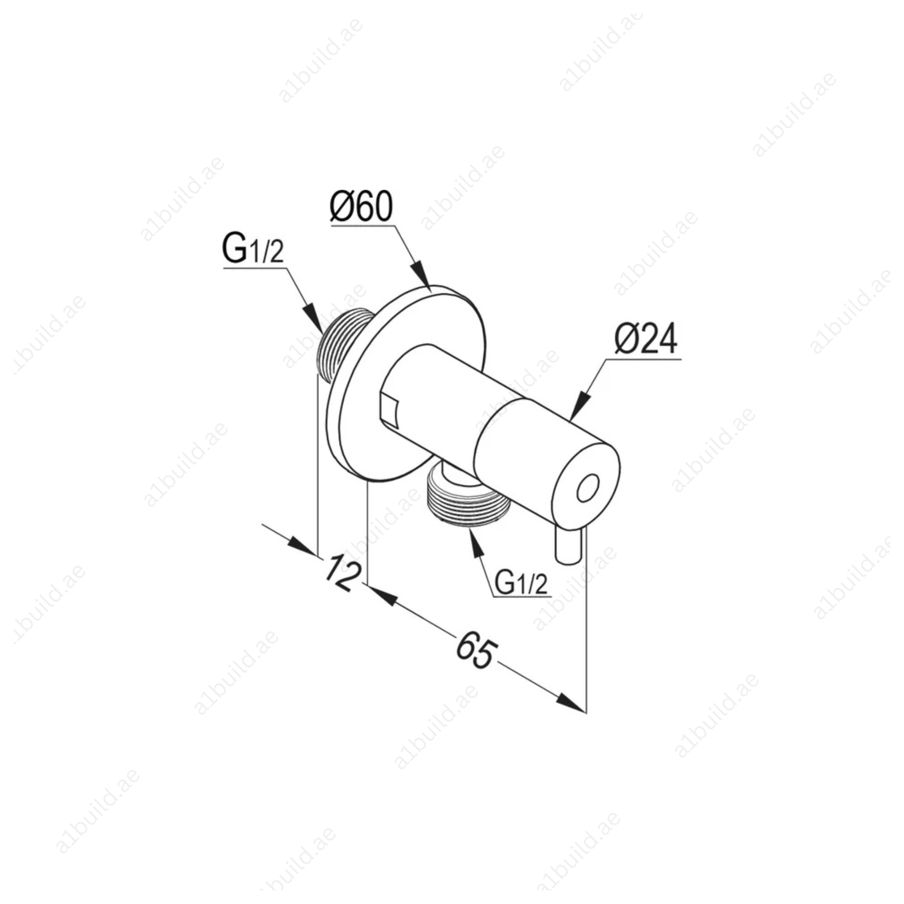 Brass Angle Valve – Hot and Cold Button,Stainless Steel Rosette