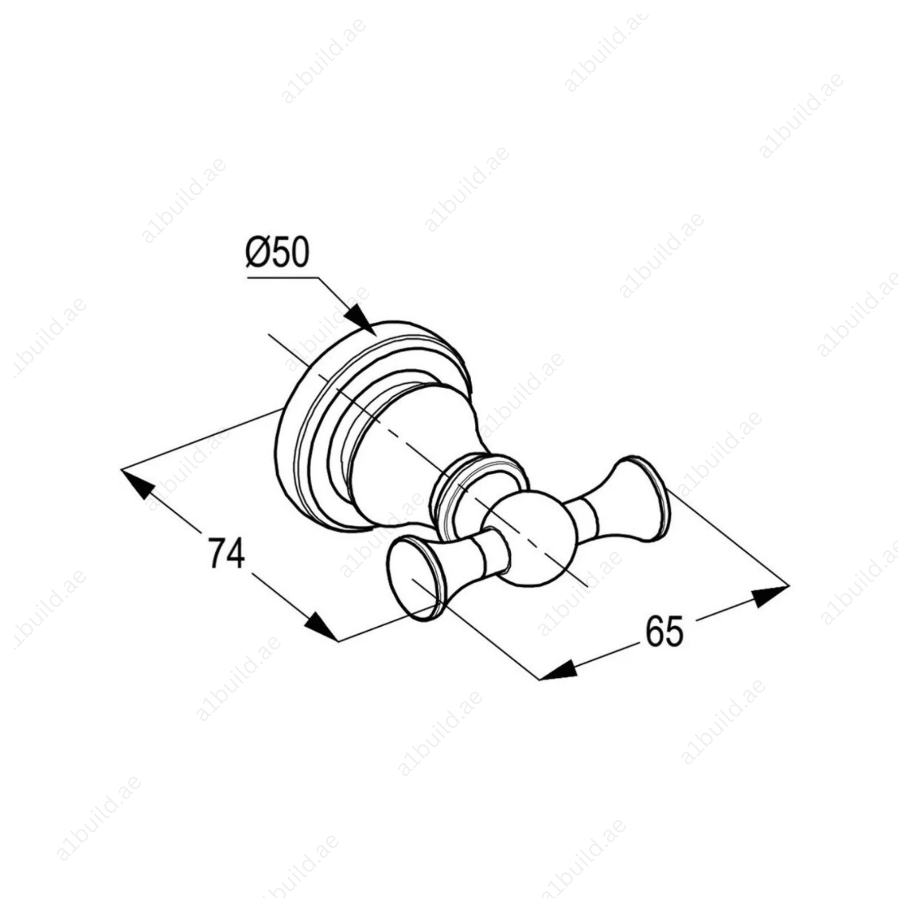 BrassDoubleRobeHook_ChromeWallFasteningwithScrewsandDowels