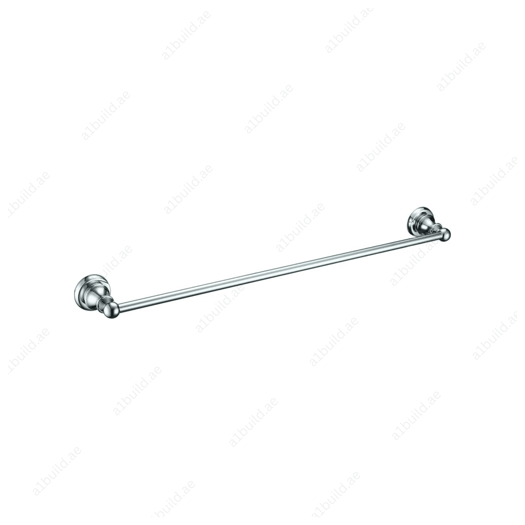 Brass Single Towel Bar in Chrome | Wall Fastening with Screws & Dowels