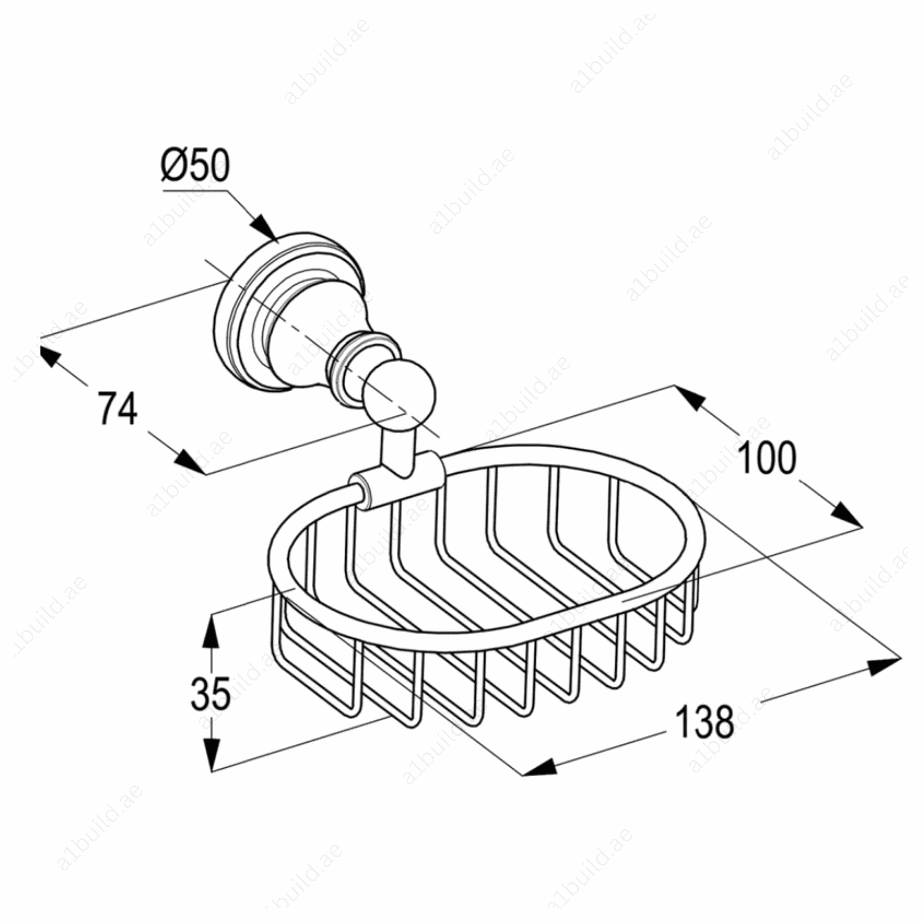 BrassSoapBasketChromeFinishwithWallFasteningScrews_3