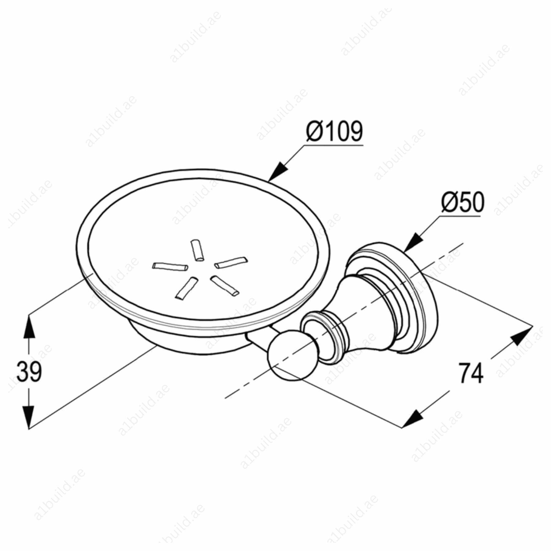 BrassSoapDishGlassChromeFinishwithWallFasteningScrews_3