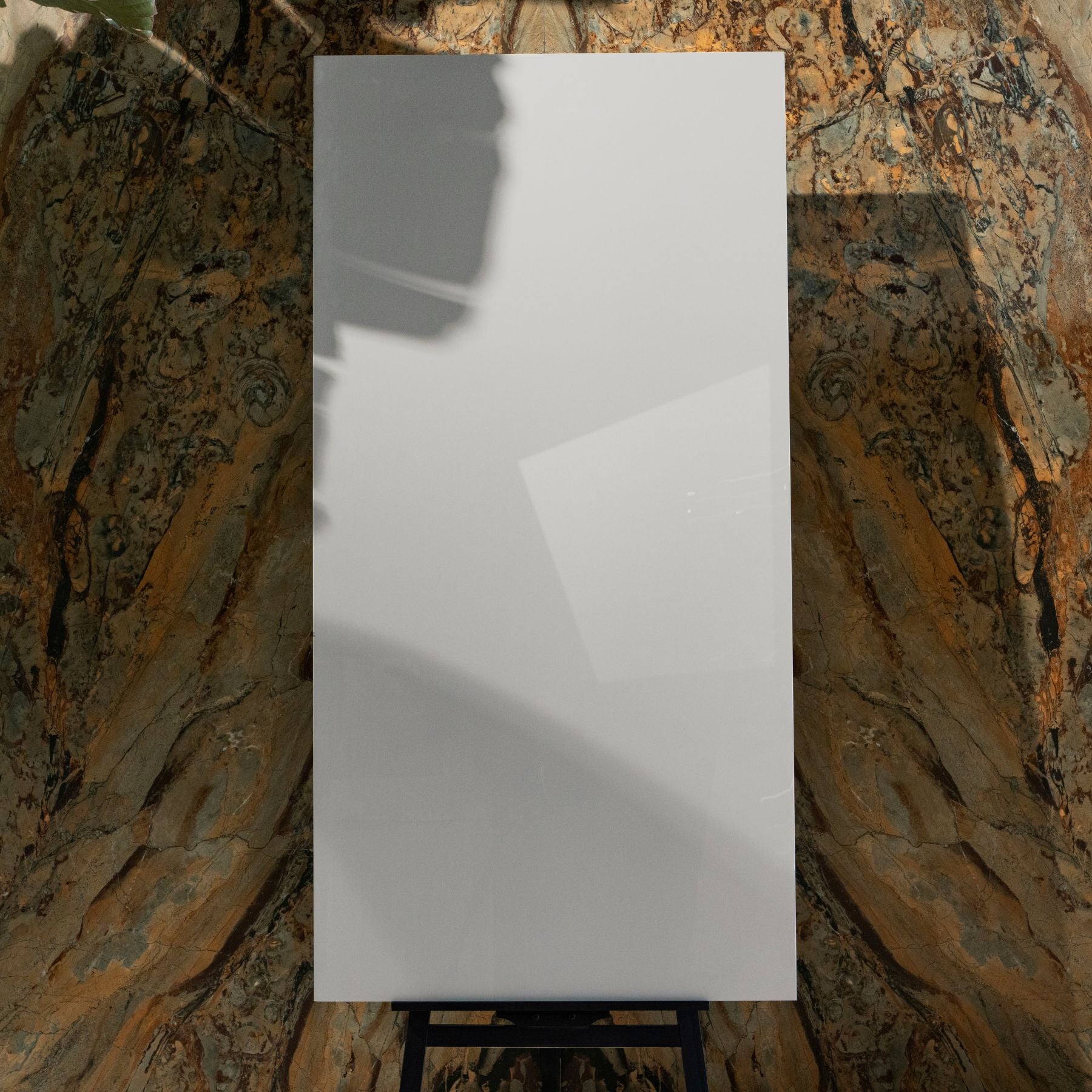 Brilliant White glossy porcelain tile 80x120cm x 2mm with high shine finish. Elegant large format tile perfect for modern floors and luxury interior walls.