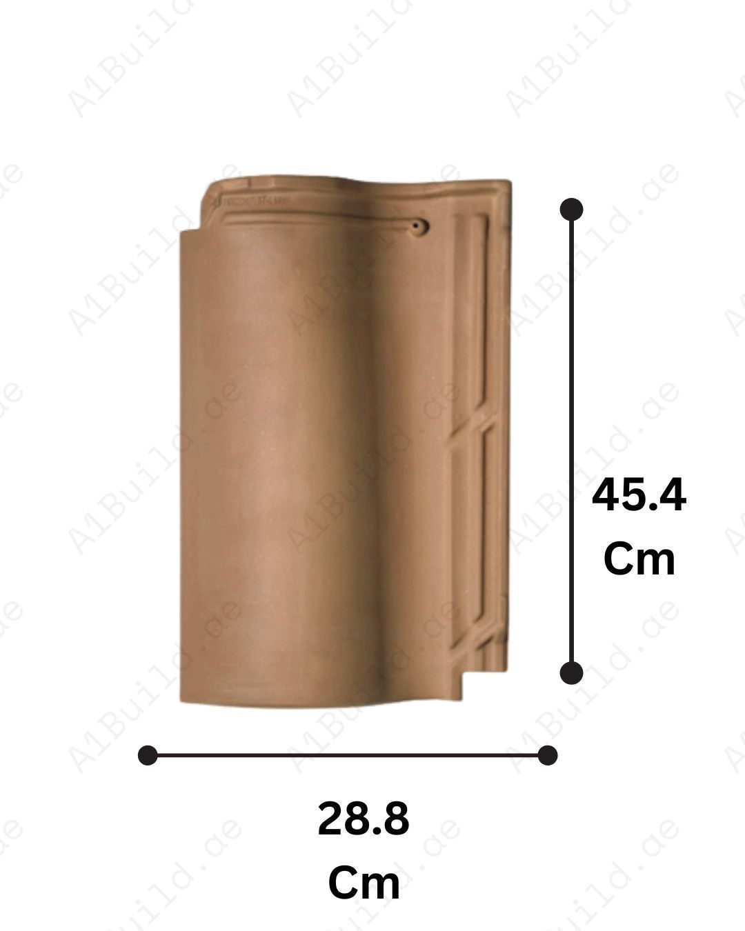 Brown matte ceramic roof tile 45.4×28.8cm — sleek design, strong protection, CE-certified, 50-year guarantee for modern architecture.