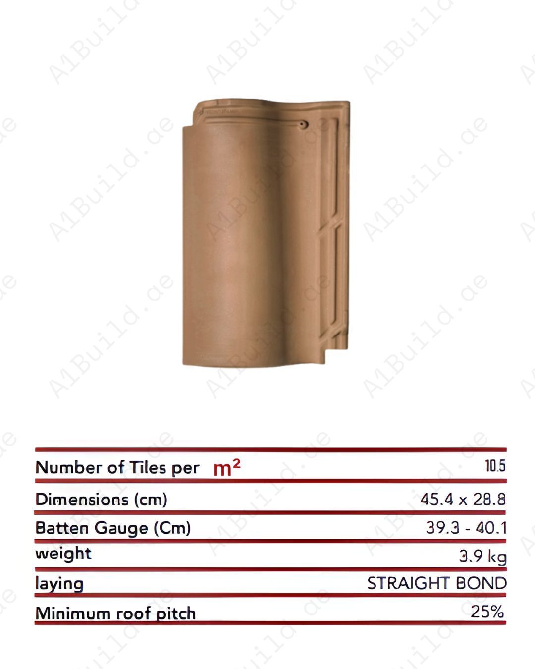 Brown matte ceramic roof tile 45.4×28.8cm — sleek design, strong protection, CE-certified, 50-year guarantee for modern architecture.