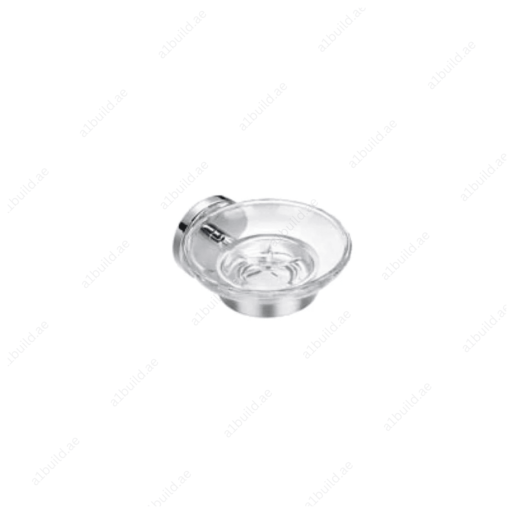 CALIBER Chrome Soap Dish with Transparent Glass Bowl - Wall Mounted