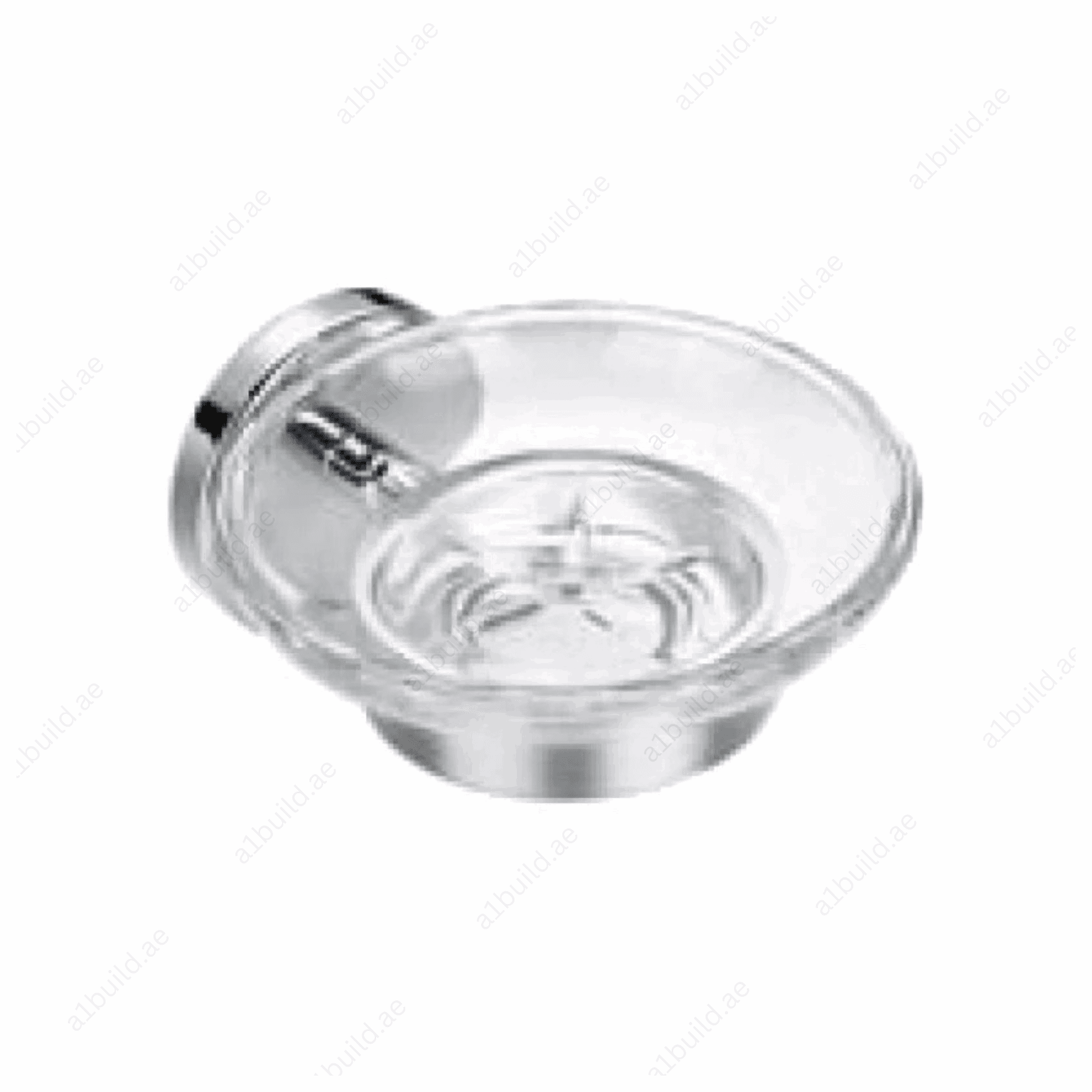 CALIBER Chrome Soap Dish with Transparent Glass Bowl - Wall Mounted