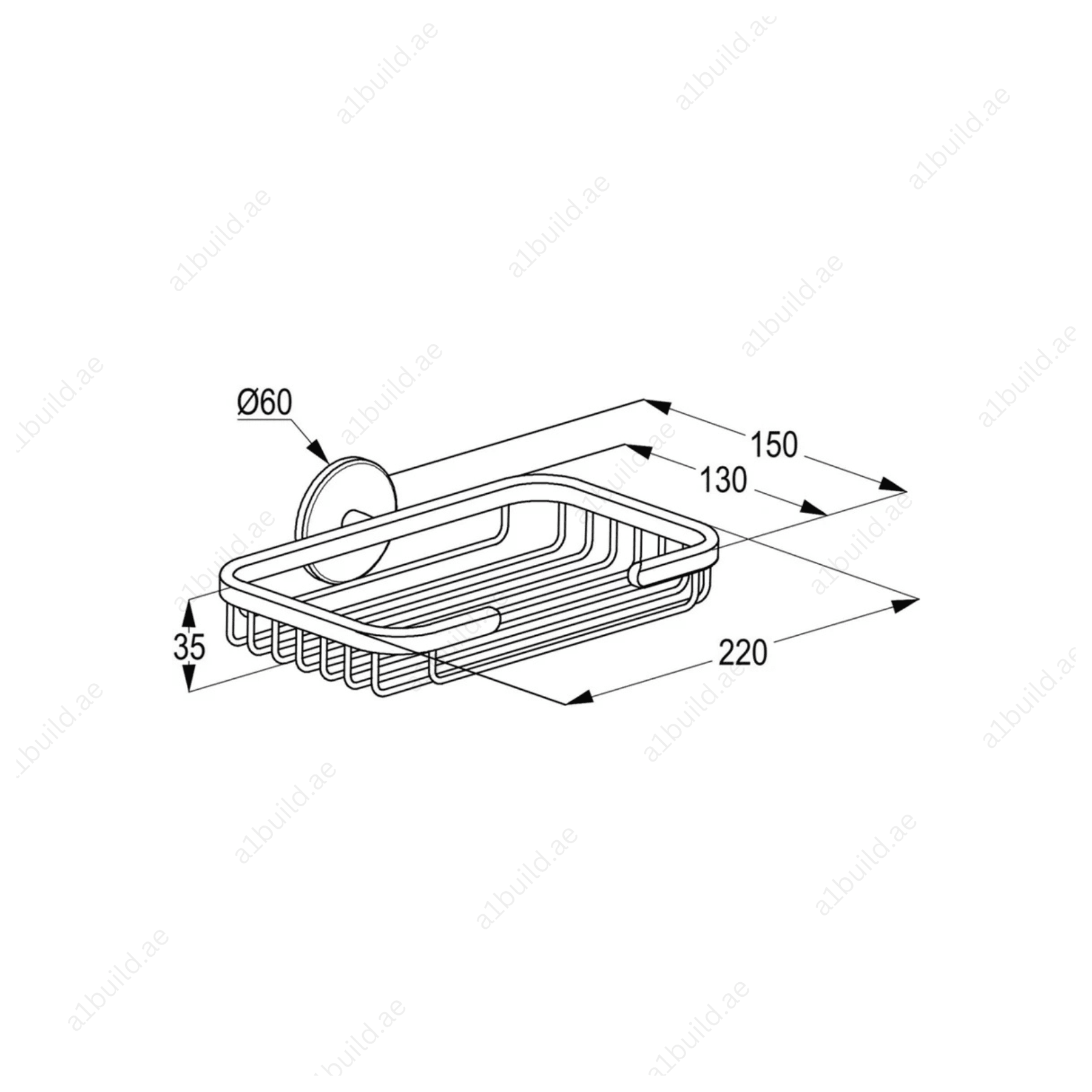 CALIBER Chrome Soap/Sponge Basket - Wall Mounted