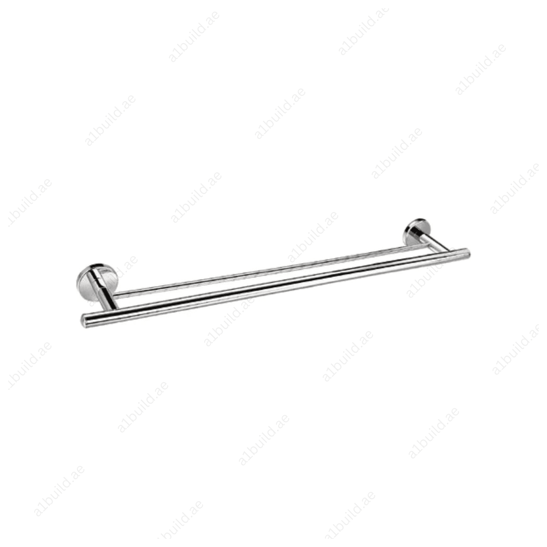 CALIBER Double Towel Bar in Chrome | Wall Fastening with Screws & Dowels