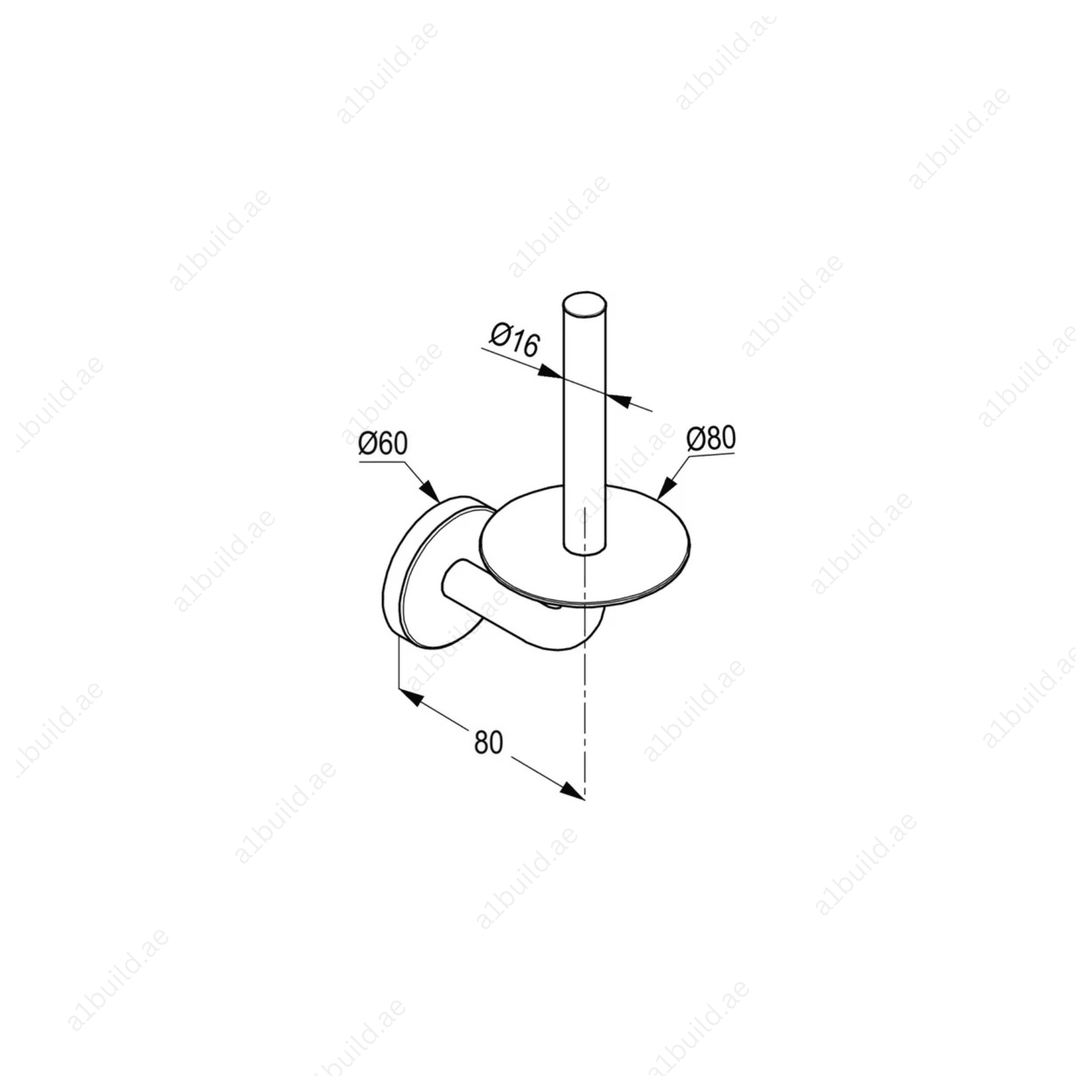 der – Chrome Wall Fastening with ScrCALIBER Extra Paper Roll Holews and Dowels