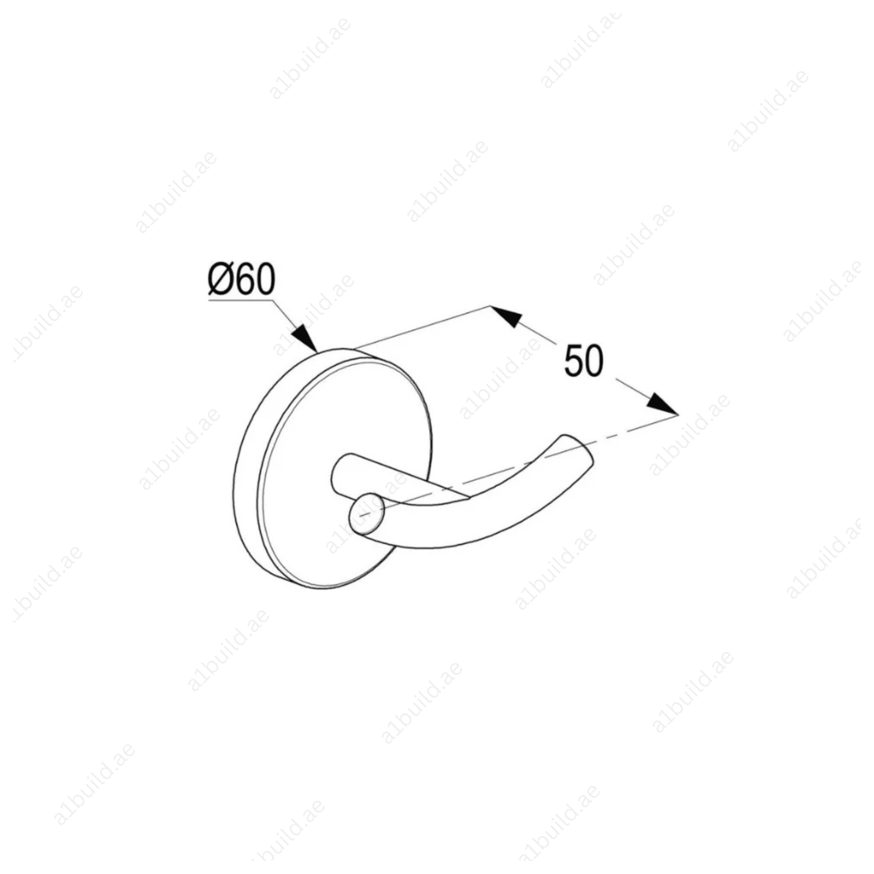 CALIBERRobeHook_ChromeWallFasteningwithScrewsandDowels