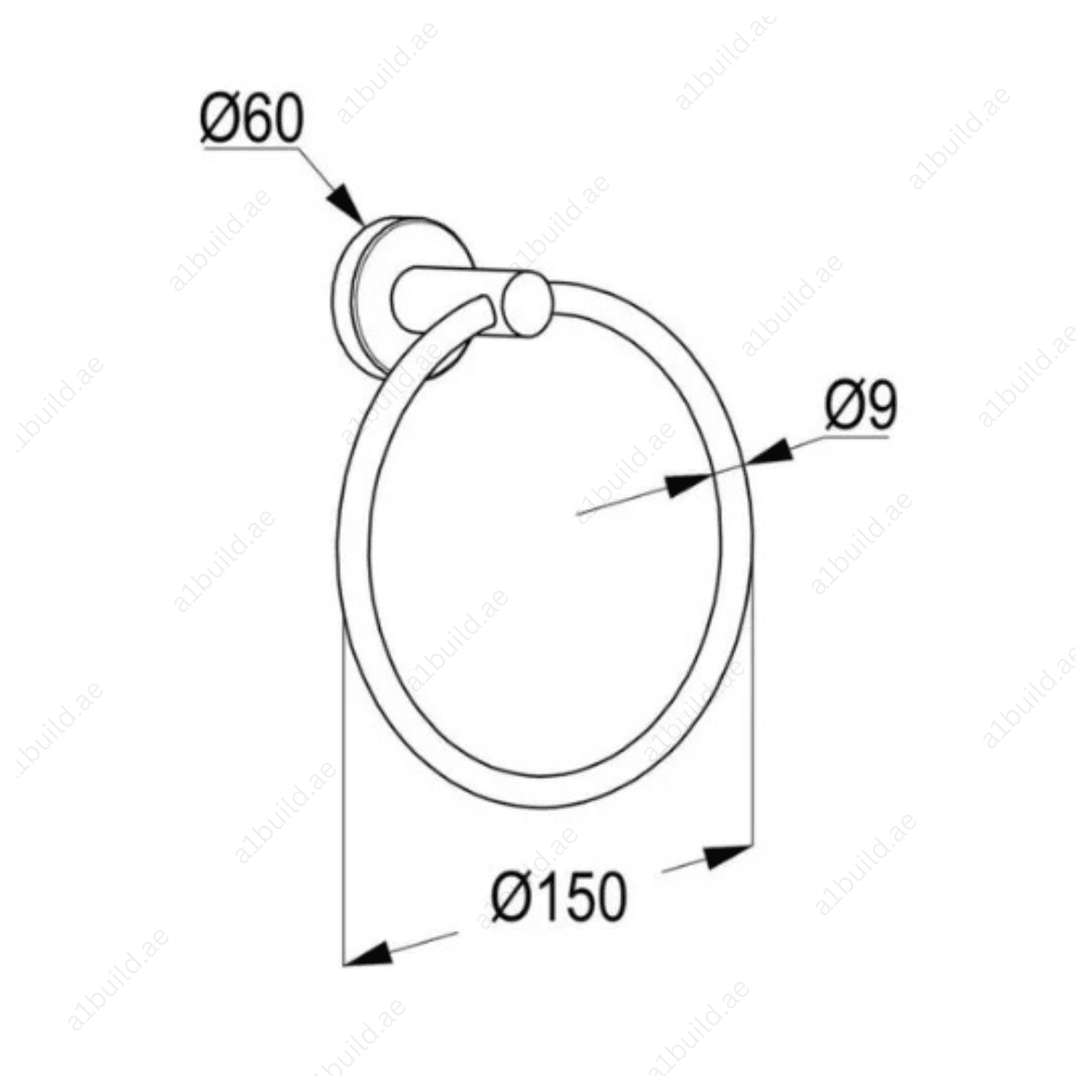 CALIBERTowelRing_ChromeFinish_DurableWallFasteningDesign_3