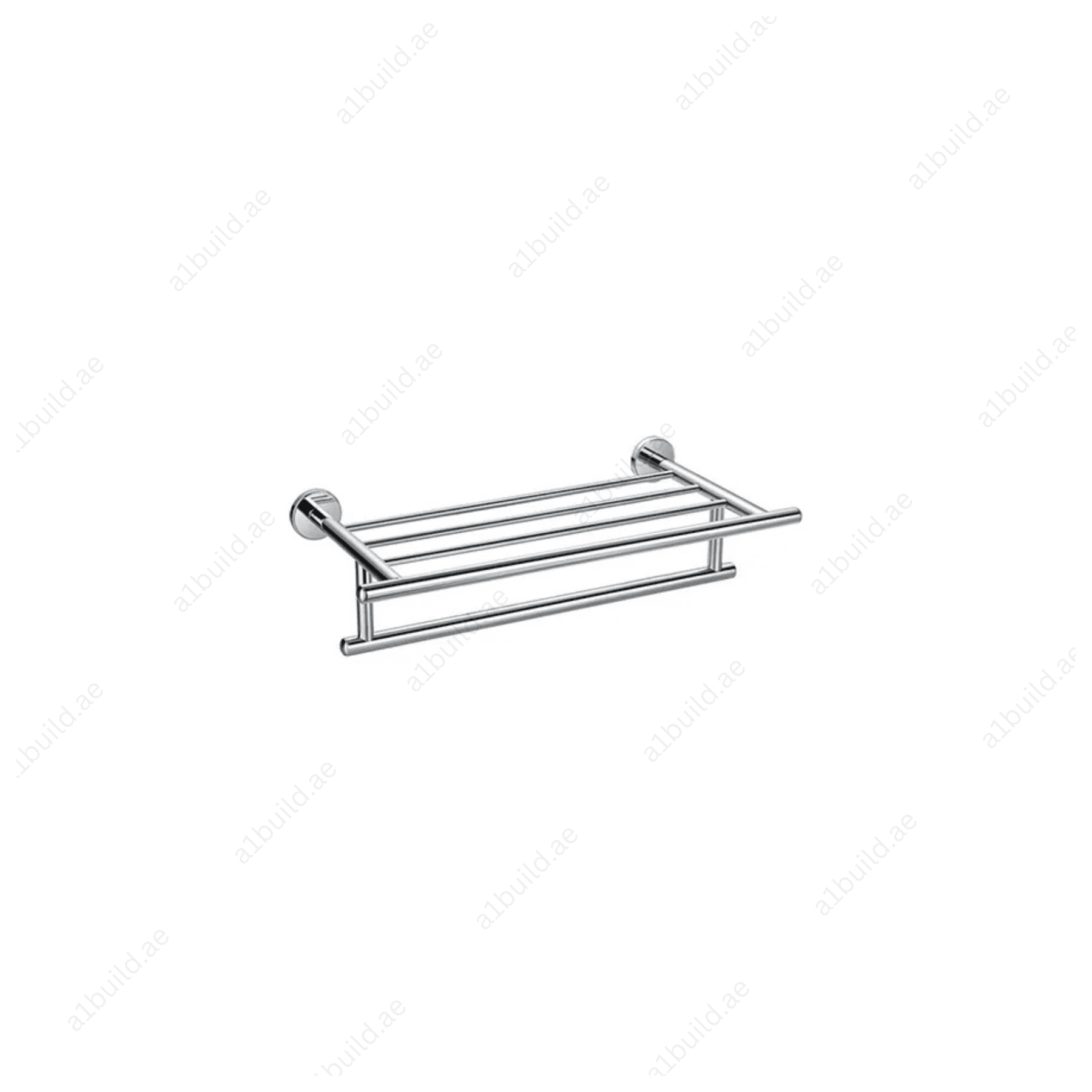 CALIBER Towel Shelf with Towel Bar in Chrome | Wall Fastening Design