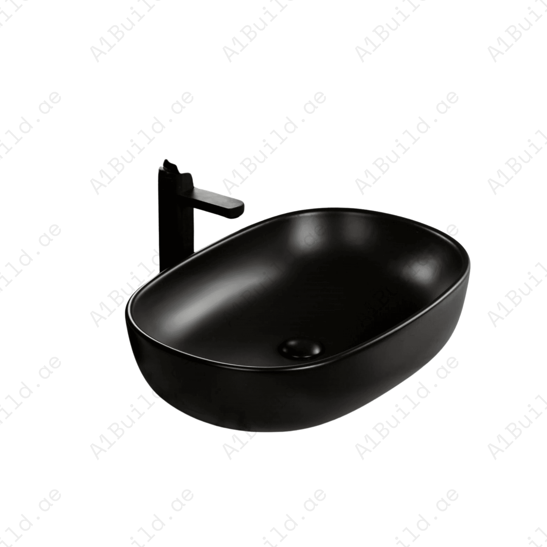 COUNTERTOP WASH BASIN W/O TAP HALE  600*415*135 MM MM, MATT BLACK.