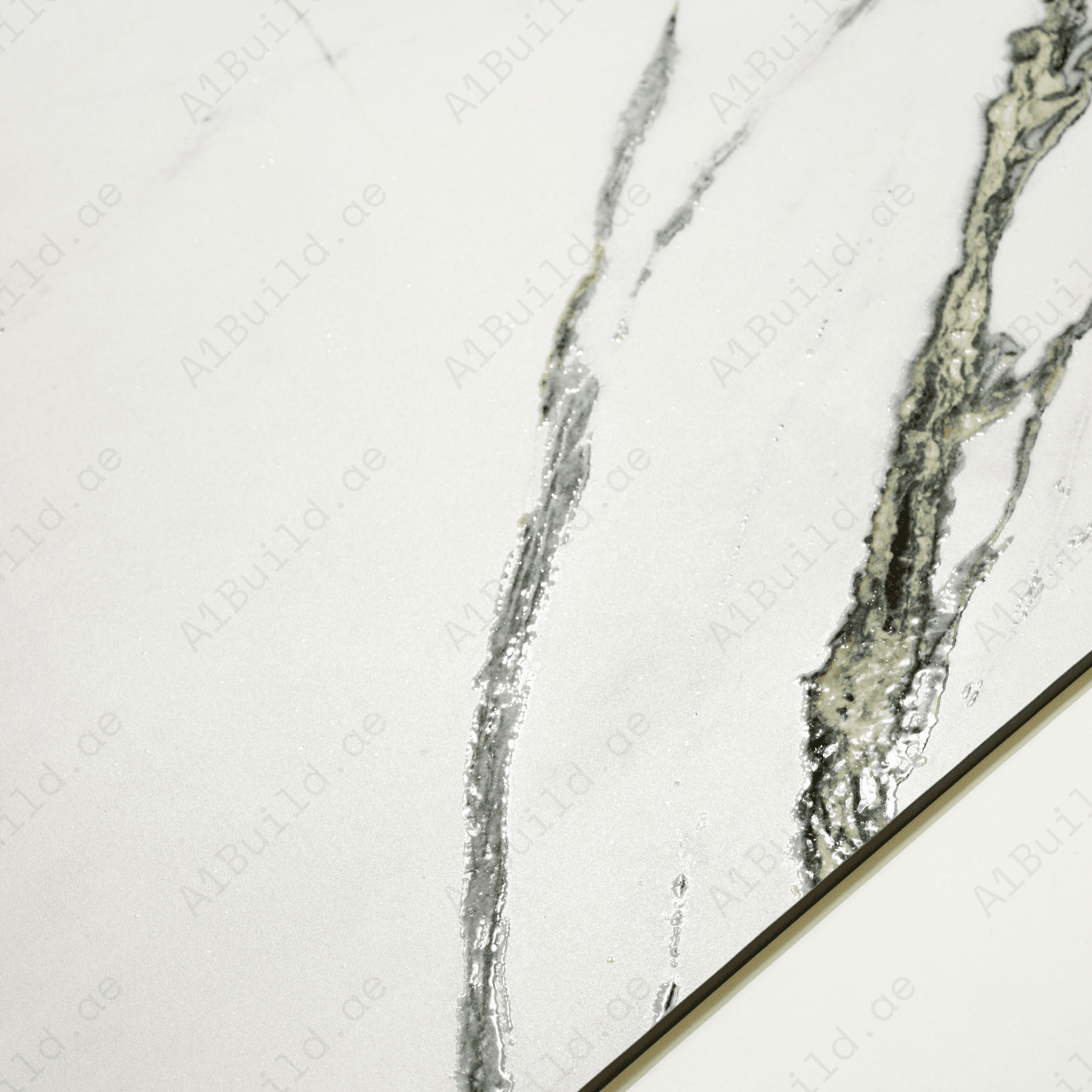 Calcutta Emerald porcelain tile 60x120cm 9mm thickness, white marble look with green veining, durable porcelain tile for luxury floors and walls.