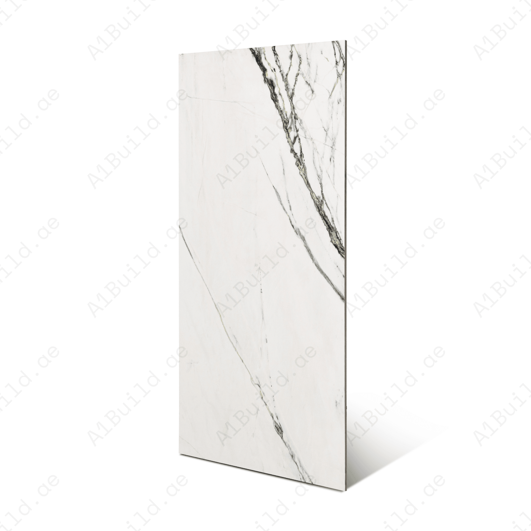 Calcutta Emerald porcelain tile 60x120cm 9mm thickness, white marble look with green veining, durable porcelain tile for luxury floors and walls.