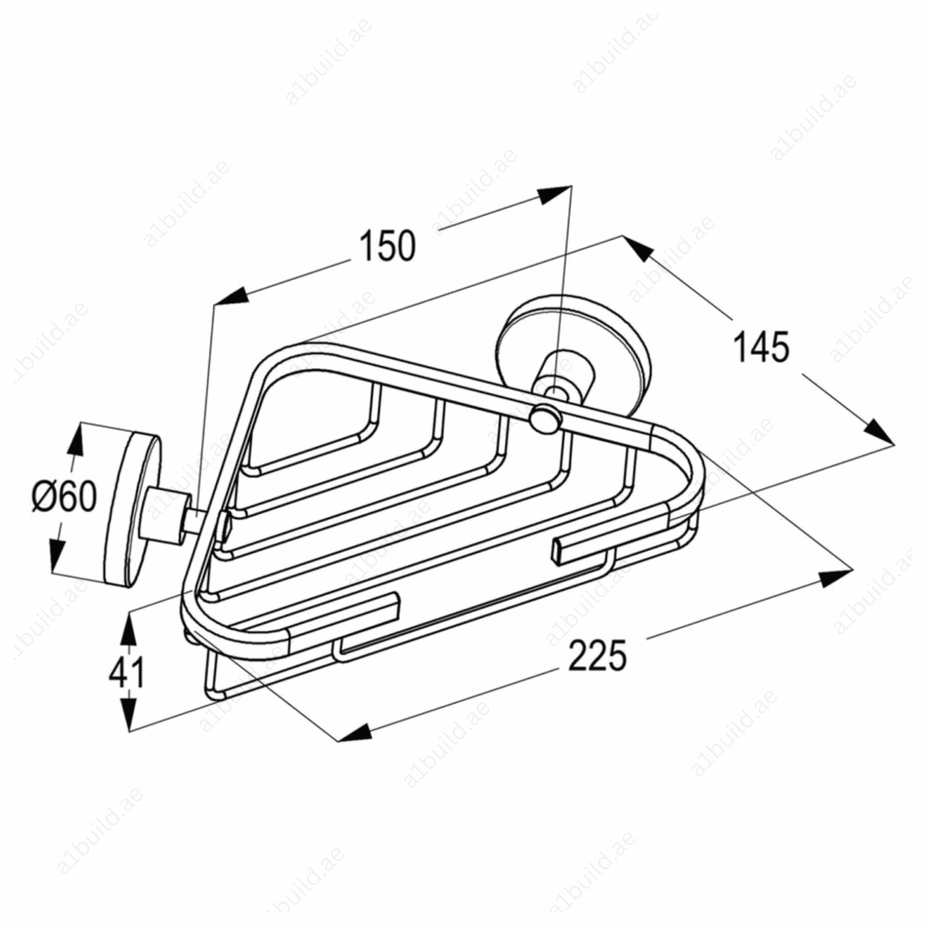 CaliberSoapBasketCornerChromeFinishwithWallFasteningScrews_3