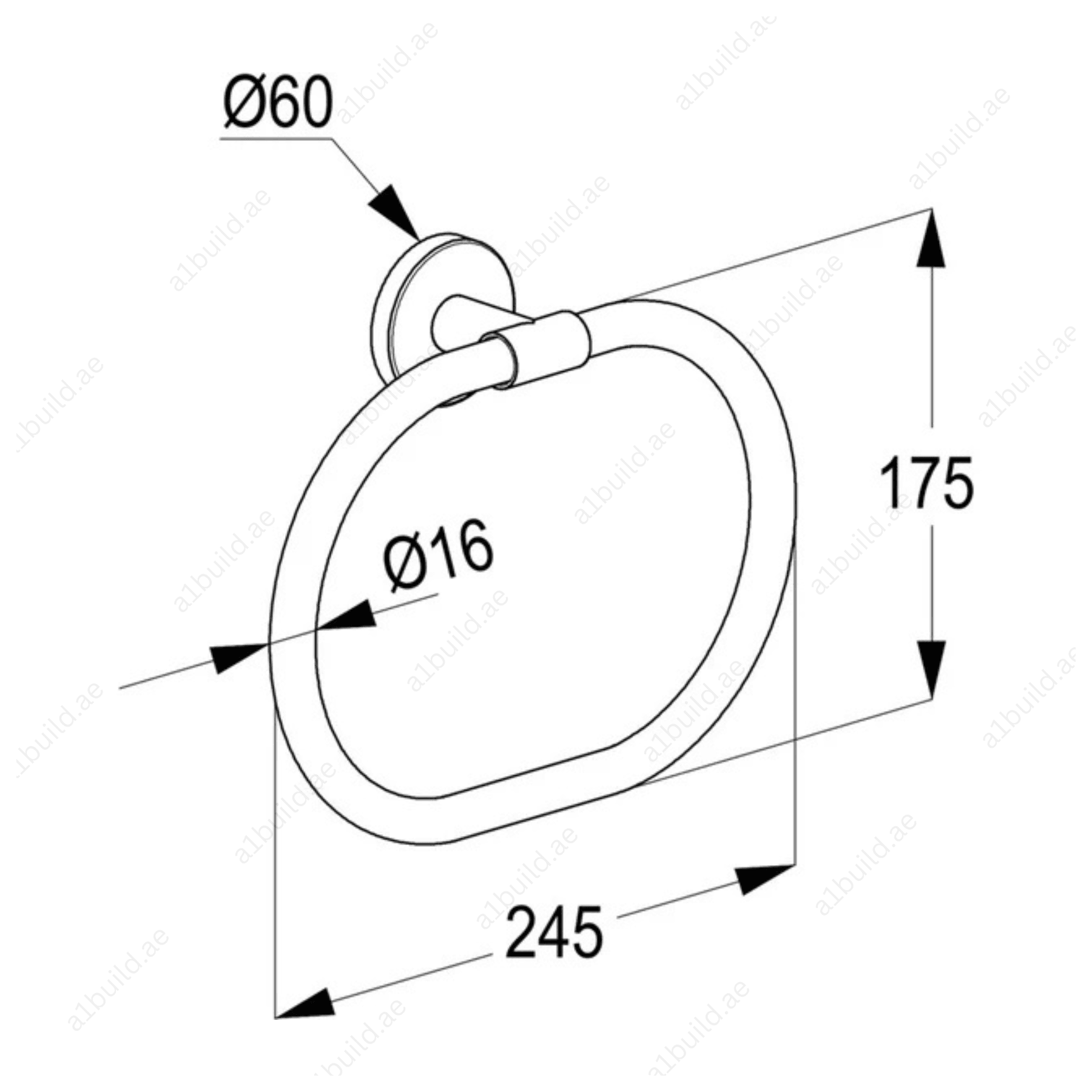 CaliberTowelRing_ChromeFinishwithWallFastening