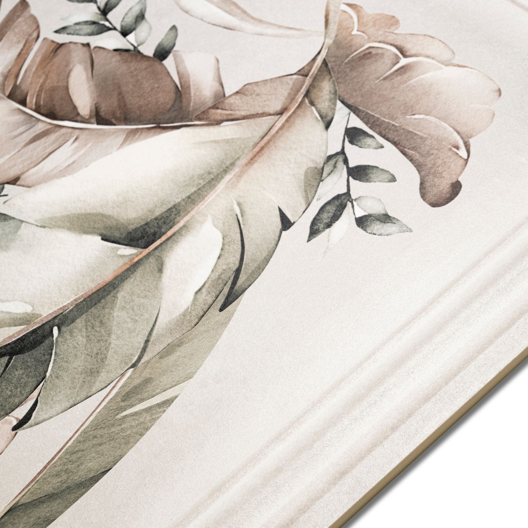 Canyon Dawn Frame Floral matt stone effect porcelain tile 60x120cm with 9mm thickness features warm tones and elegant floral detailing.