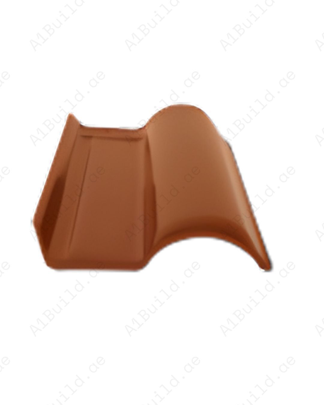 Caramel curved ceramic roof tile 42×27 cm, 2.8kg, 12/m². Warm tone, glossy finish, weather-resistant long-life roofing.