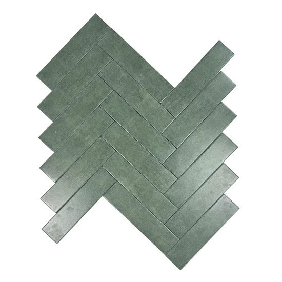 Chateau Luxe Hunter Green Semimatte Porcelain Tile Ideal for indoor & outdoor, kitchen backsplashes, bathrooms; durable, waterproof, scratch & stain-resistant.