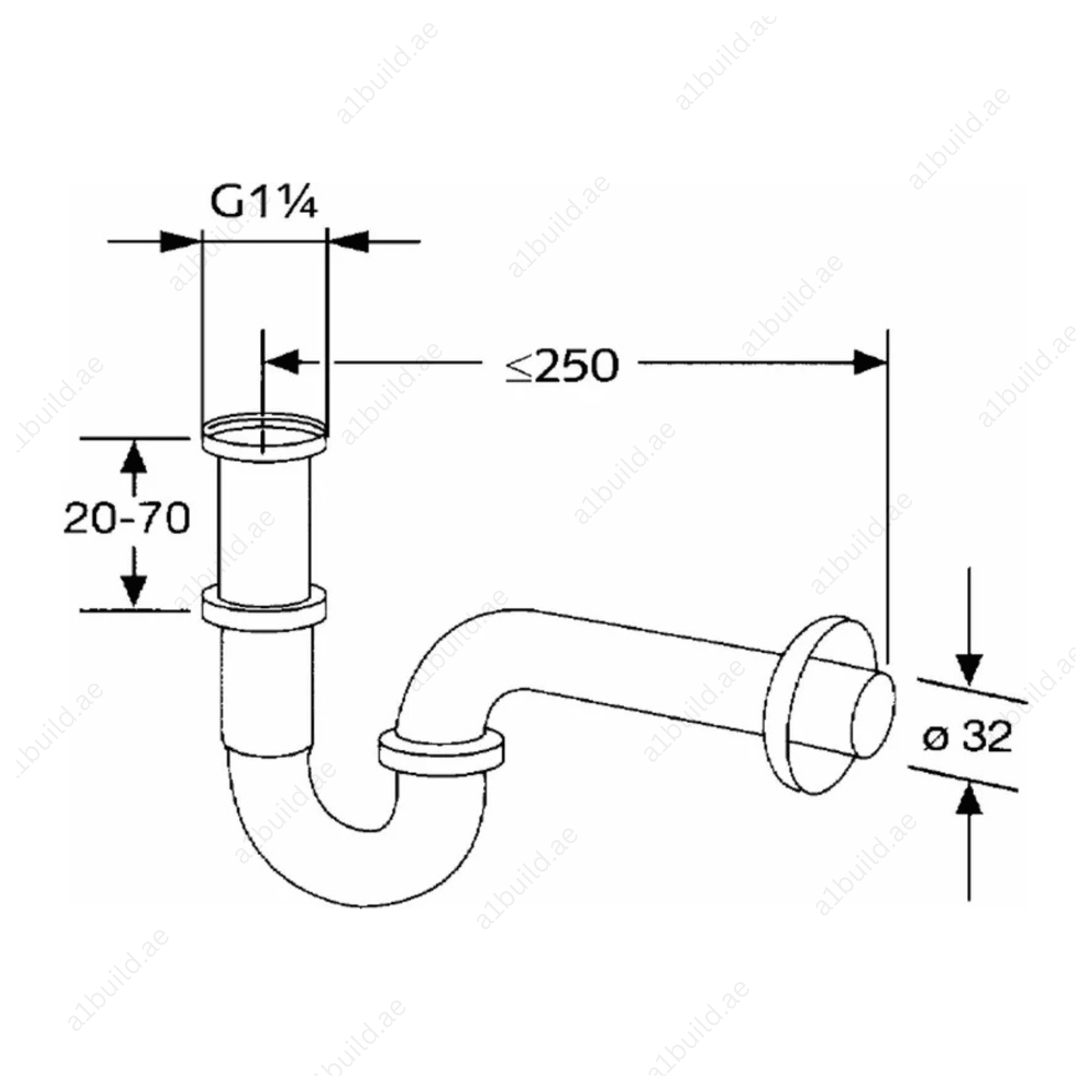 ChromeP-TrapG11_4Inchx32mmwithAdjustableDrainandWallFlange_3