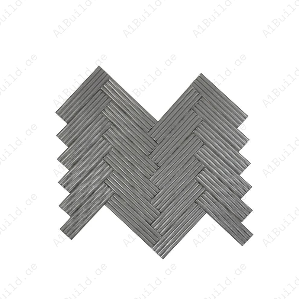 Cool Grey Glossy Ceramic Artisanal Tile. Elegant, durable, waterproof, and glossy ceramic tiles perfect for walls, floors, kitchens, bathrooms, and pools.