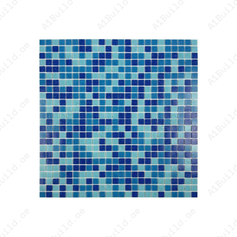 Create vibrant pools & spas with Sky, French & Navy Blue Serene Spectrum glass mosaics. Slip-resistant, UV durable & eco-friendly for lasting aquatic beauty.