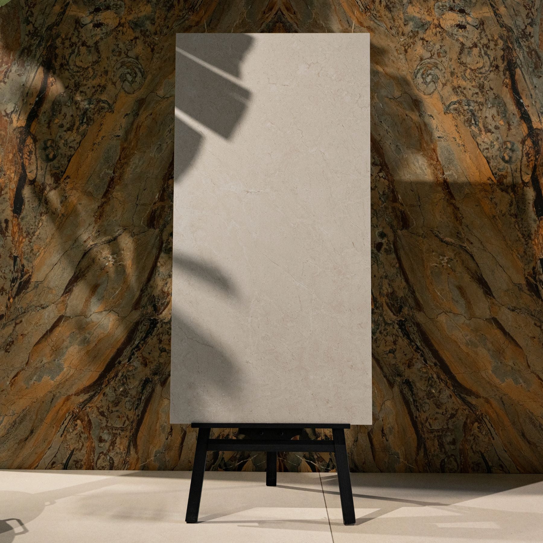 Crema Luna matte stone effect porcelain tile 60x120cm 9mm features soft cream tones with durable porcelain performance for floors and walls.