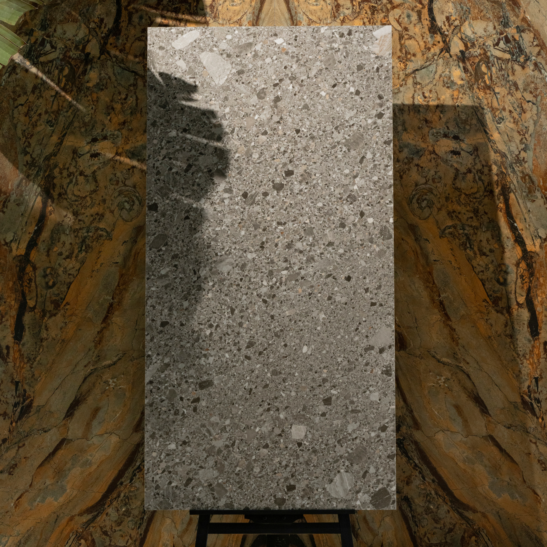 Cryston Stone porcelain tile 80x60cm 9mm thickness, natural stone look design, durable porcelain tile for modern floors and walls.