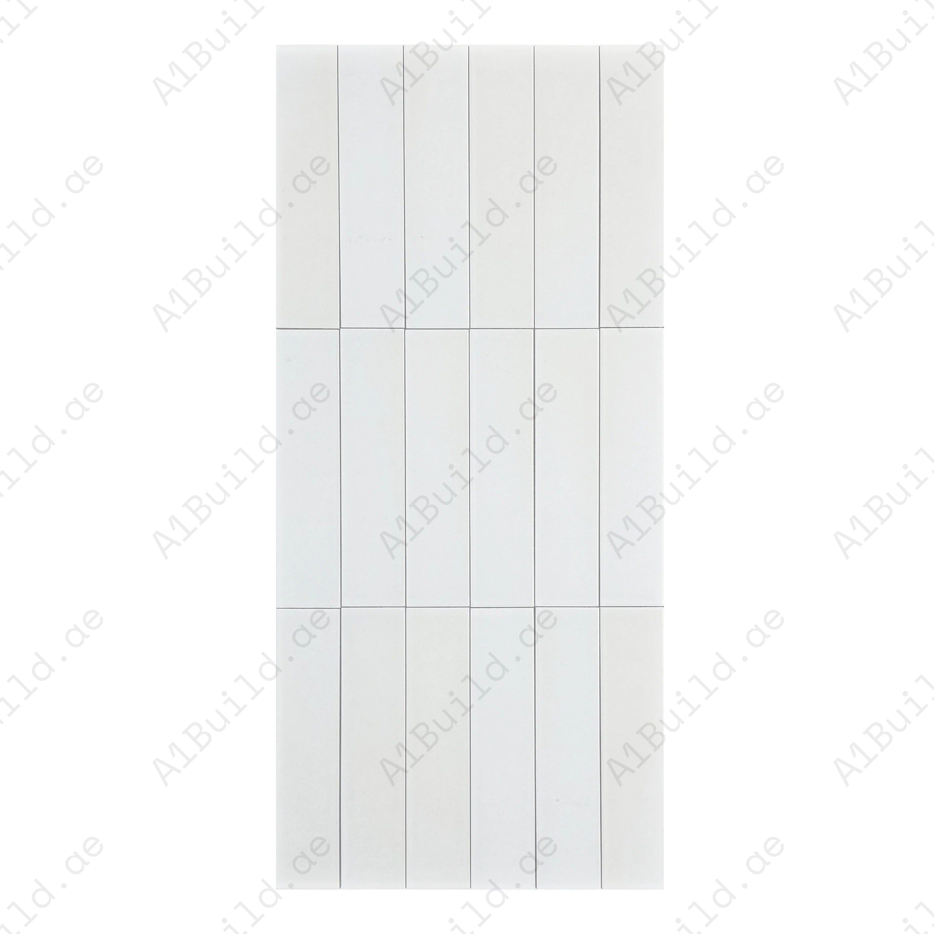 Discover White Smoke Matte Porcelain Artisanal Tile with elegant long-strip design, earthy gradients, and durable finish. Perfect for walls, floors & backsplash.