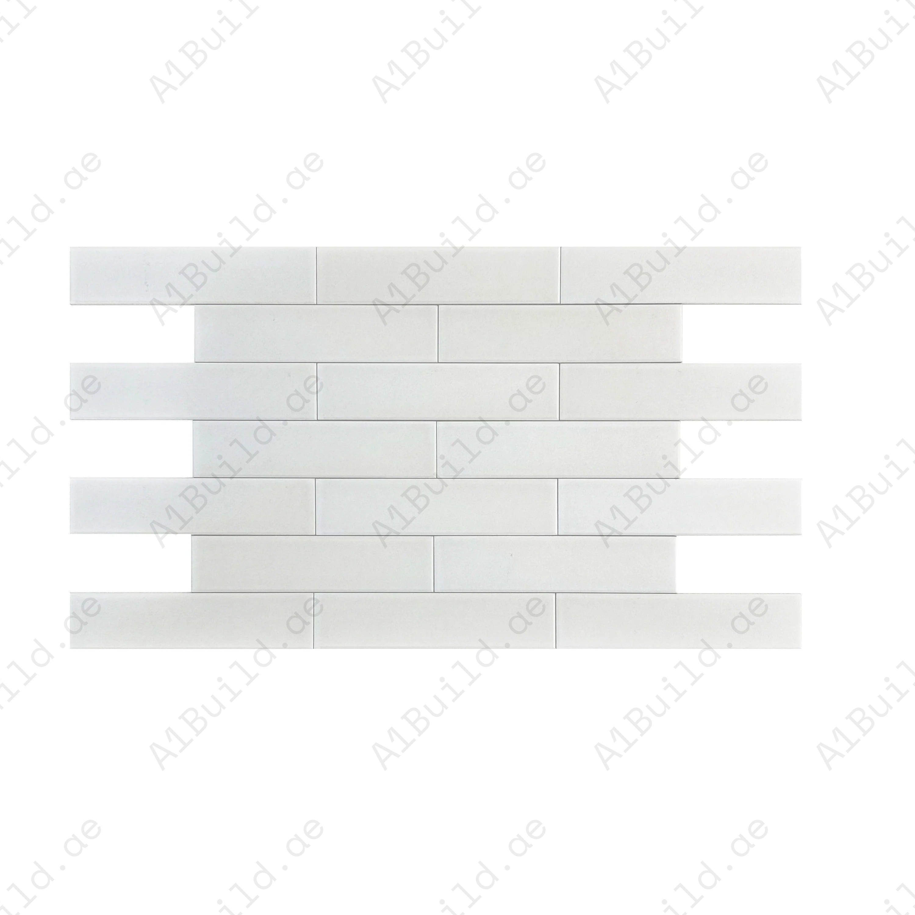 Discover White Smoke Matte Porcelain Artisanal Tile with elegant long-strip design, earthy gradients, and durable finish. Perfect for walls, floors & backsplash.