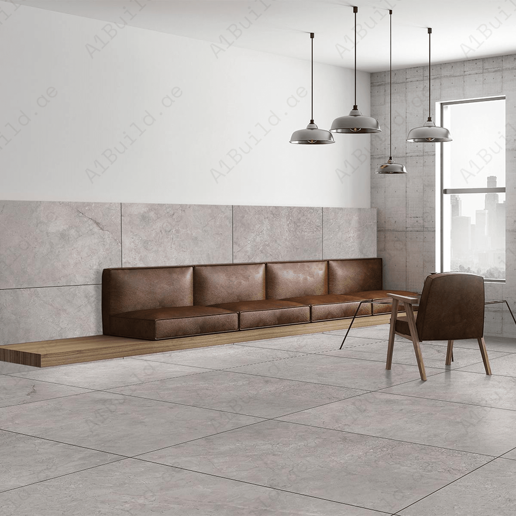 ERIN GREY Large Format Porcelain Tile 60x120cm – 9MM Rocker Carved Surface