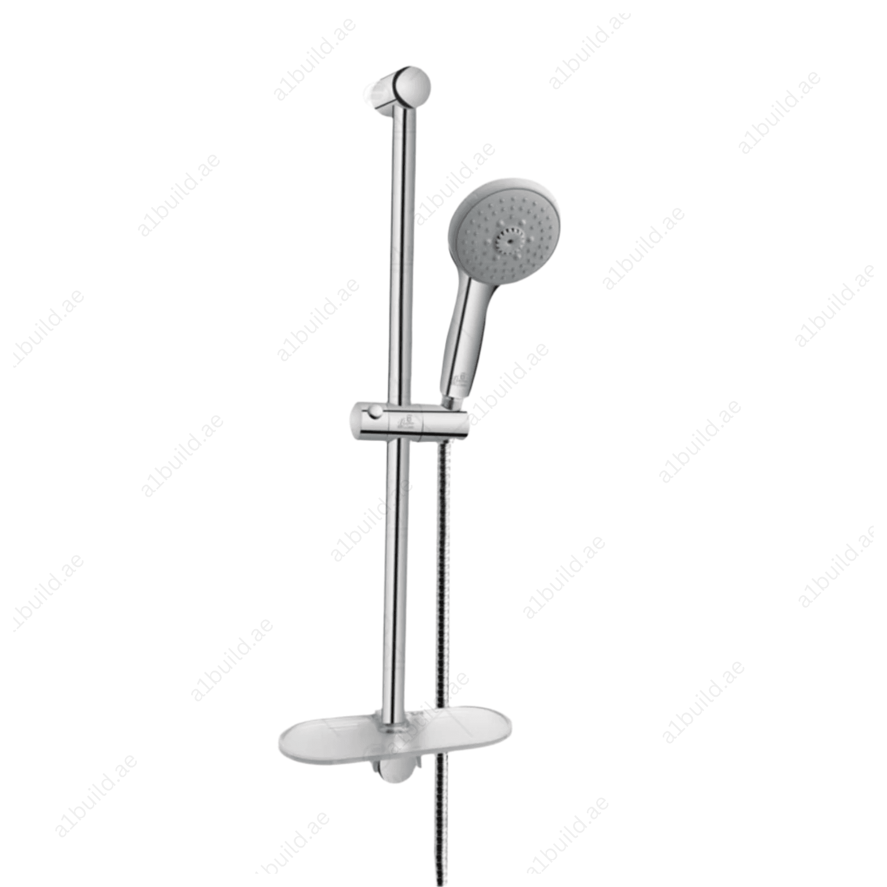 ElegantModernShowerSetwithSoapDishandAdjustableHeightRod