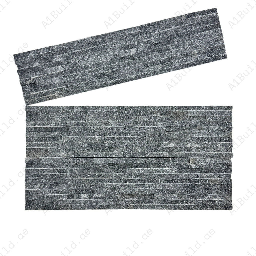 Feature Tube Cladding Twilight Stream Black Split Marble Stone Wall Cladding for Interiors