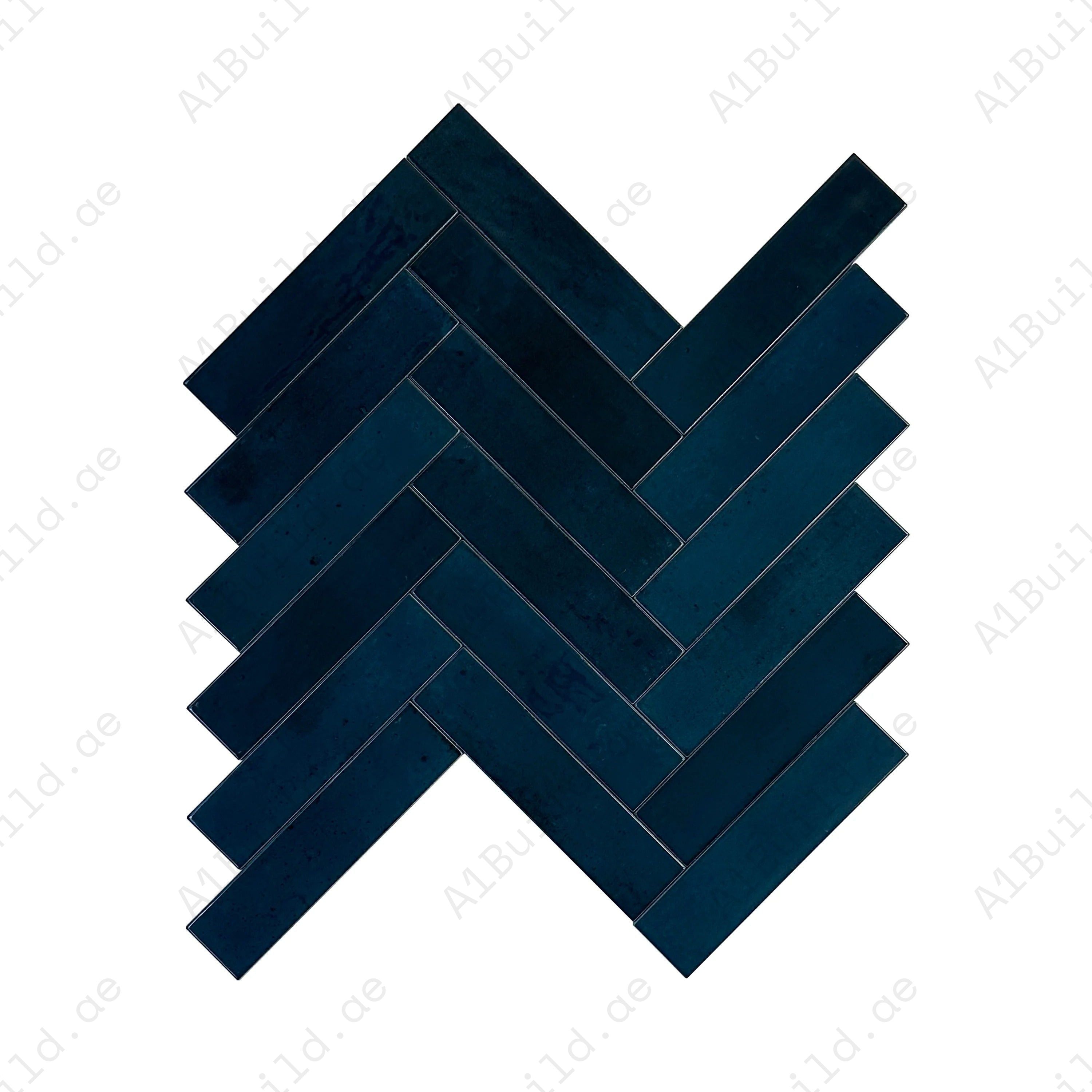 Elegant Contrast Deep Blue Glossy Porcelain Tiles durable, waterproof, and elegant. Perfect for kitchens, bathrooms, walls, floors, and modern outdoor designs.