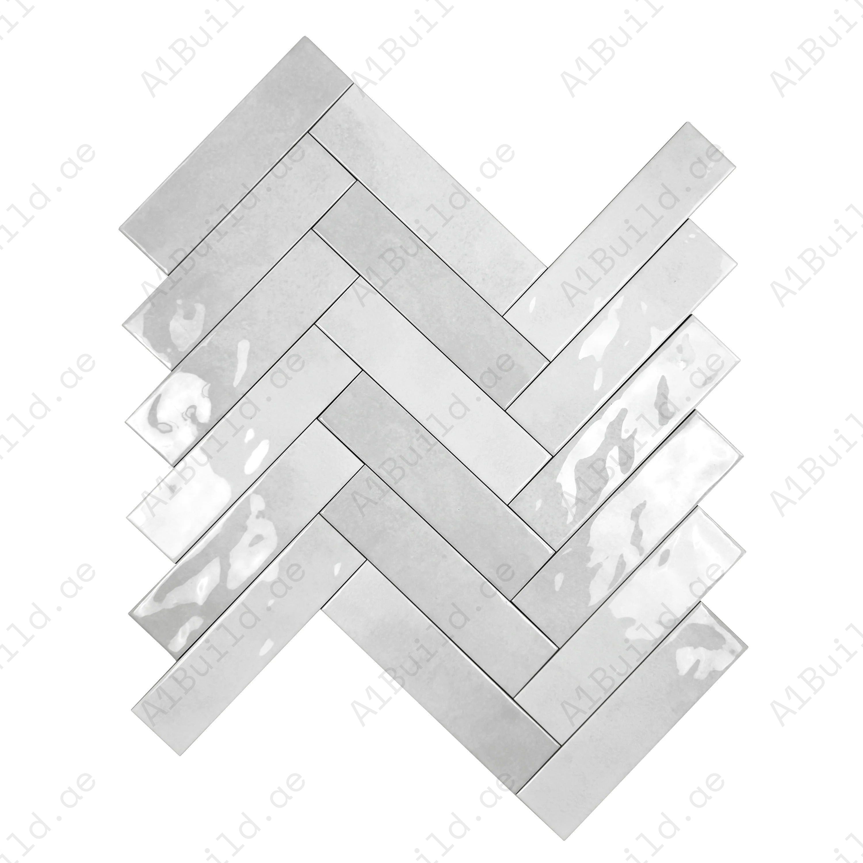 Elegant Tonal Symphony White Glossy Ceramic Tile with artisanal design. Perfect for walls, kitchens & bathrooms, offering a bright, modern, and timeless look.