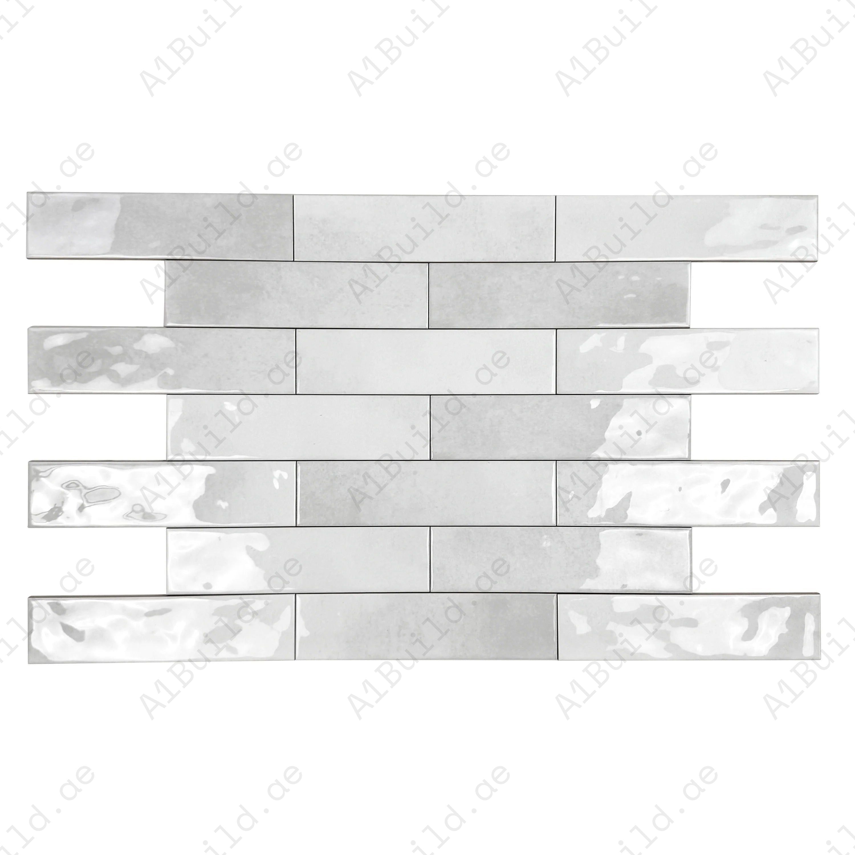 Elegant Tonal Symphony White Glossy Ceramic Tile with artisanal design. Perfect for walls, kitchens & bathrooms, offering a bright, modern, and timeless look.