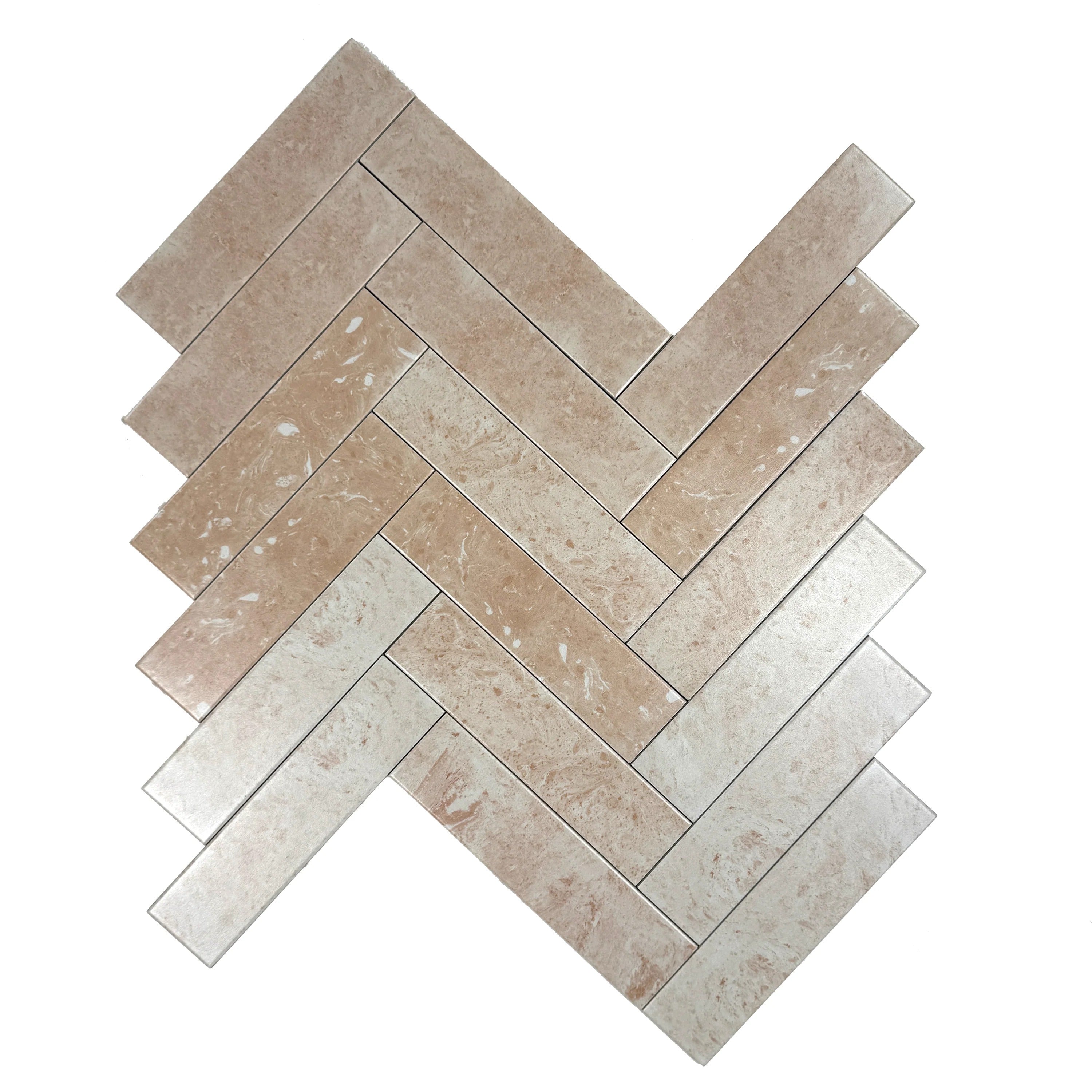"Elegant long-strip porcelain tiles in light sandy beige & creamy off-white, ideal for walls, floors, kitchens & bathrooms with durable, timeless style.
