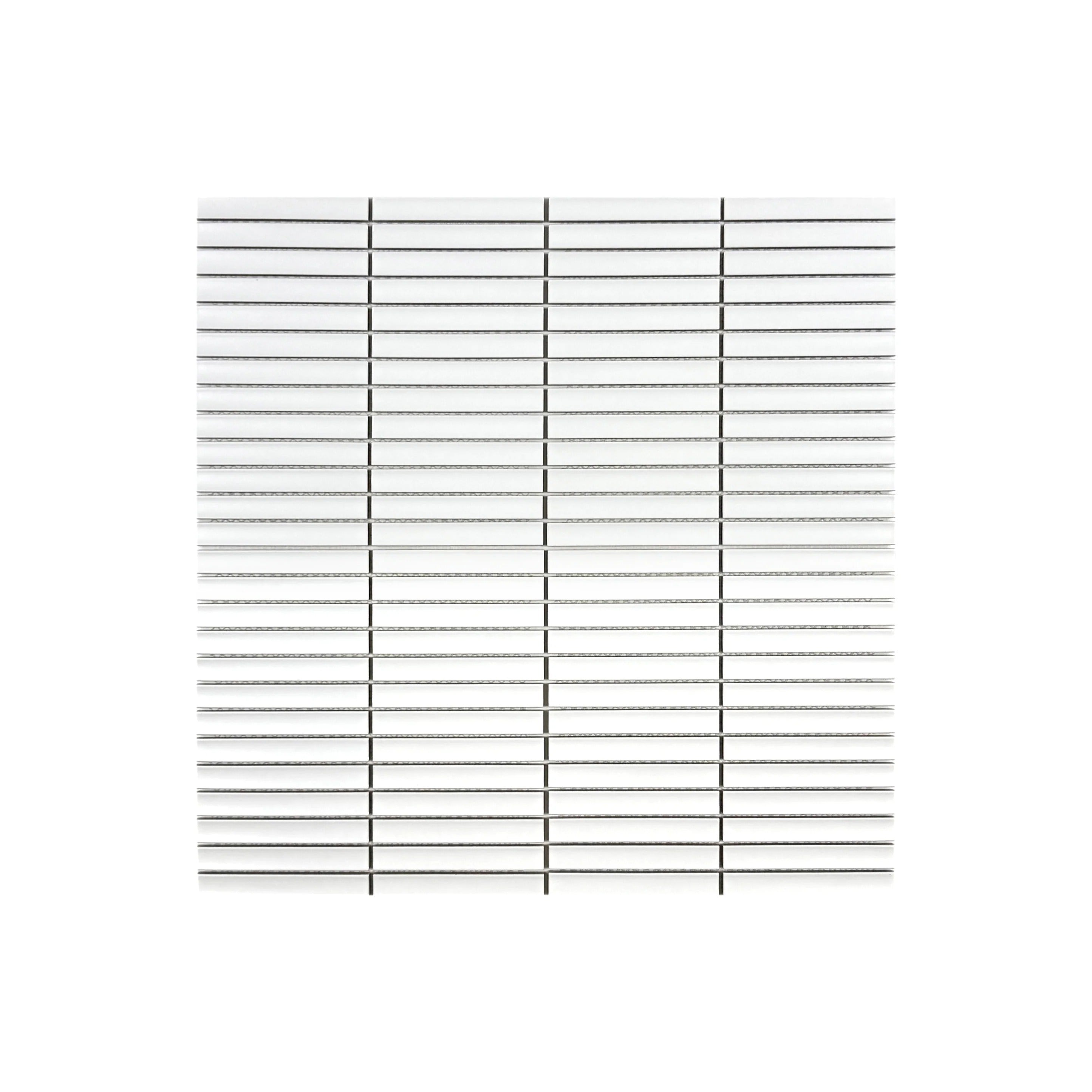 Elevate interiors with Carrara Lumina Pure White Matt Long Strip Porcelain Mosaic. Durable, water-resistant, and stylish—ideal for walls and backsplashes.